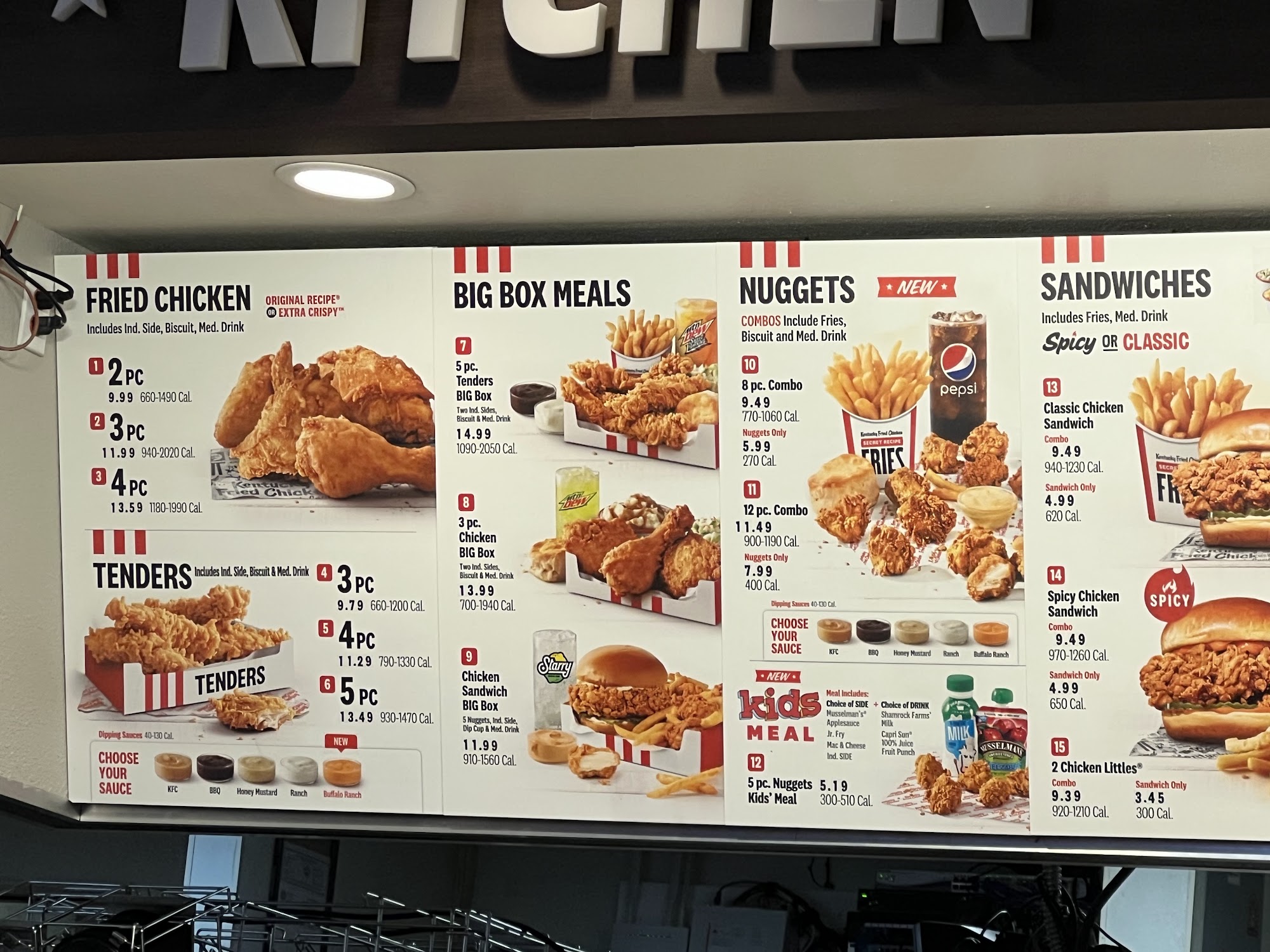 KFC Menu