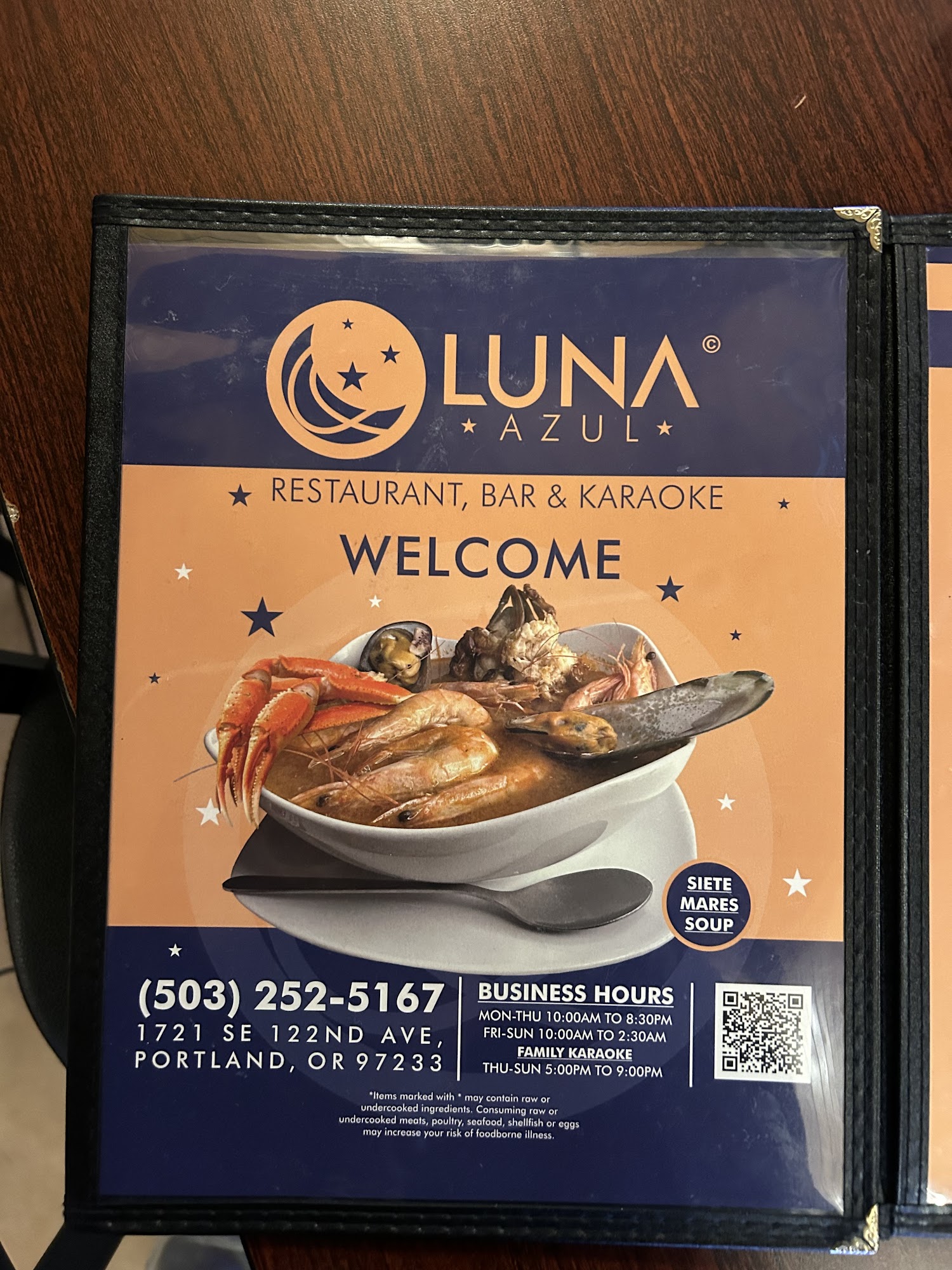 Luna Azul | Cuban Mexican Restaurant Bar Menu