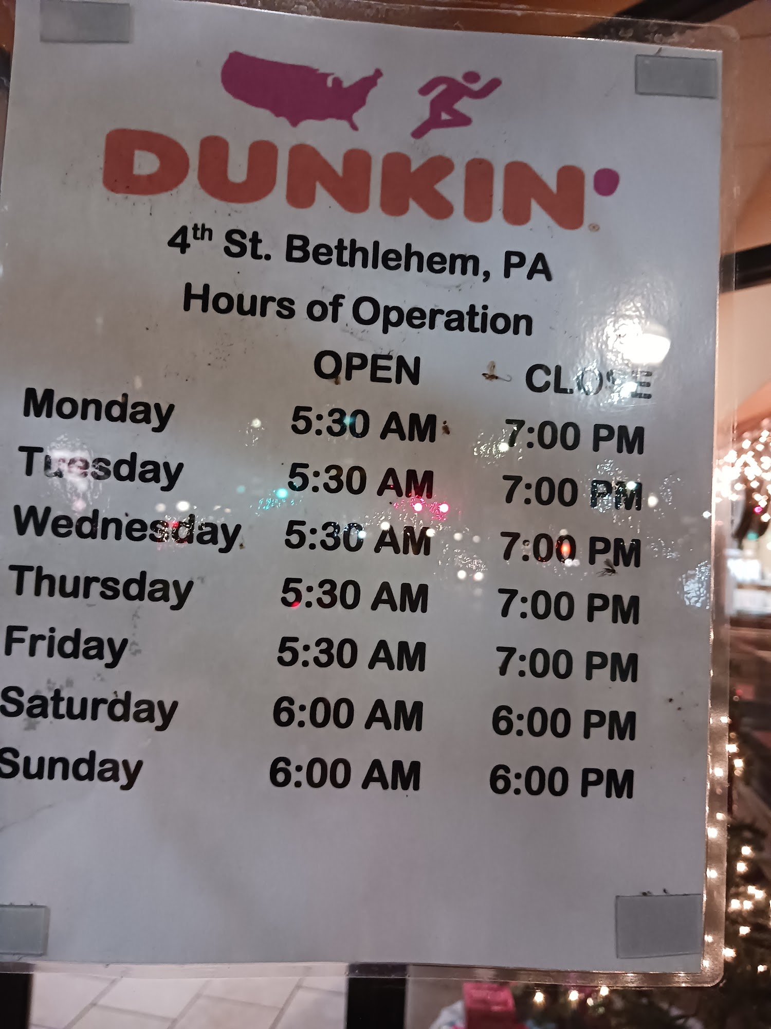Dunkin' Menu