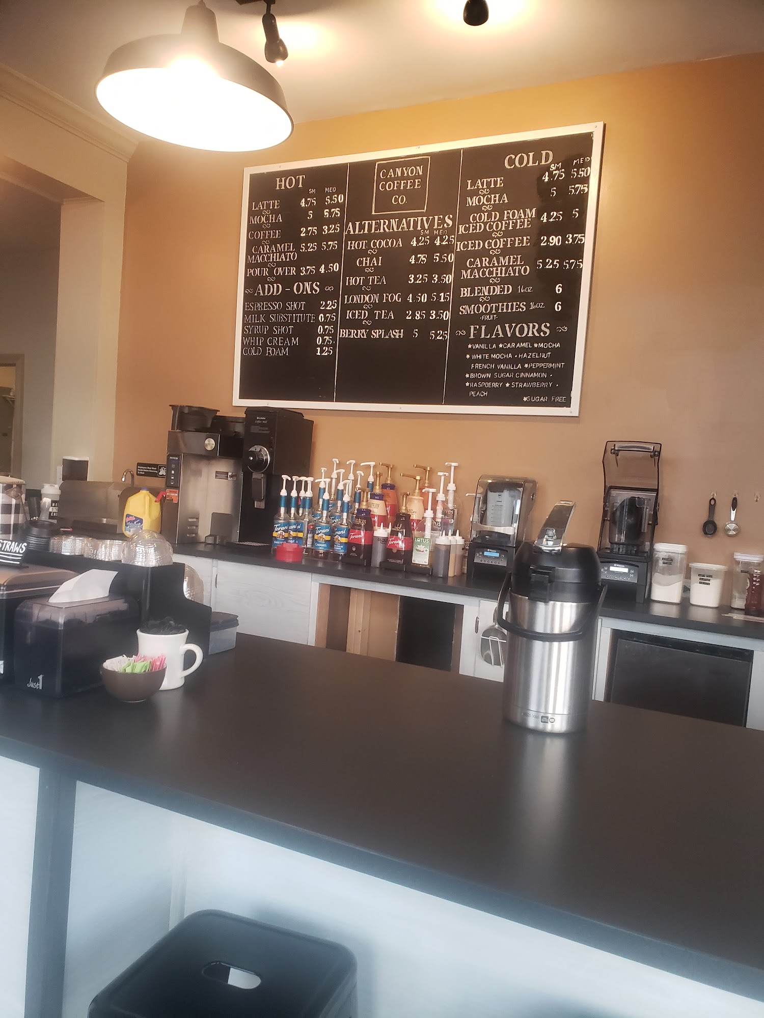 Canyon Coffee Co. Menu