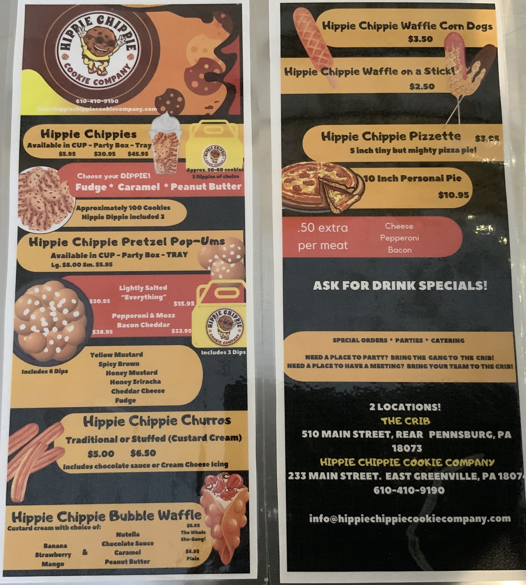 Hippie Chippie Cookie Company and More! Menu