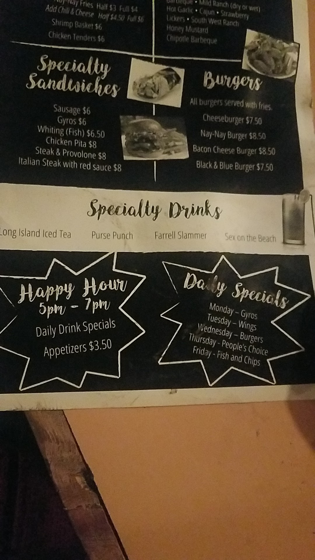 3 Little Razzcals Menu