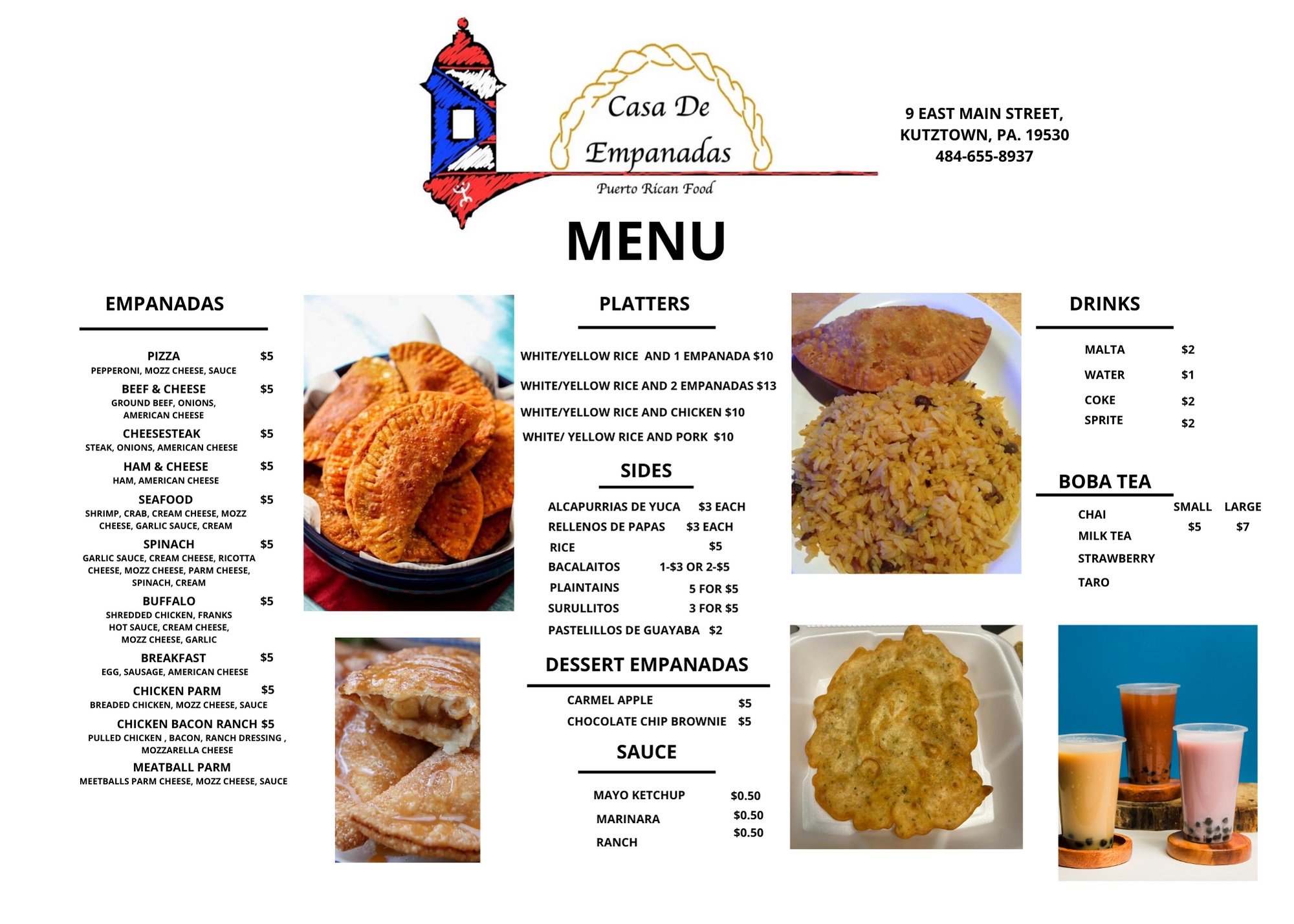 Casa De Empanadas Menu