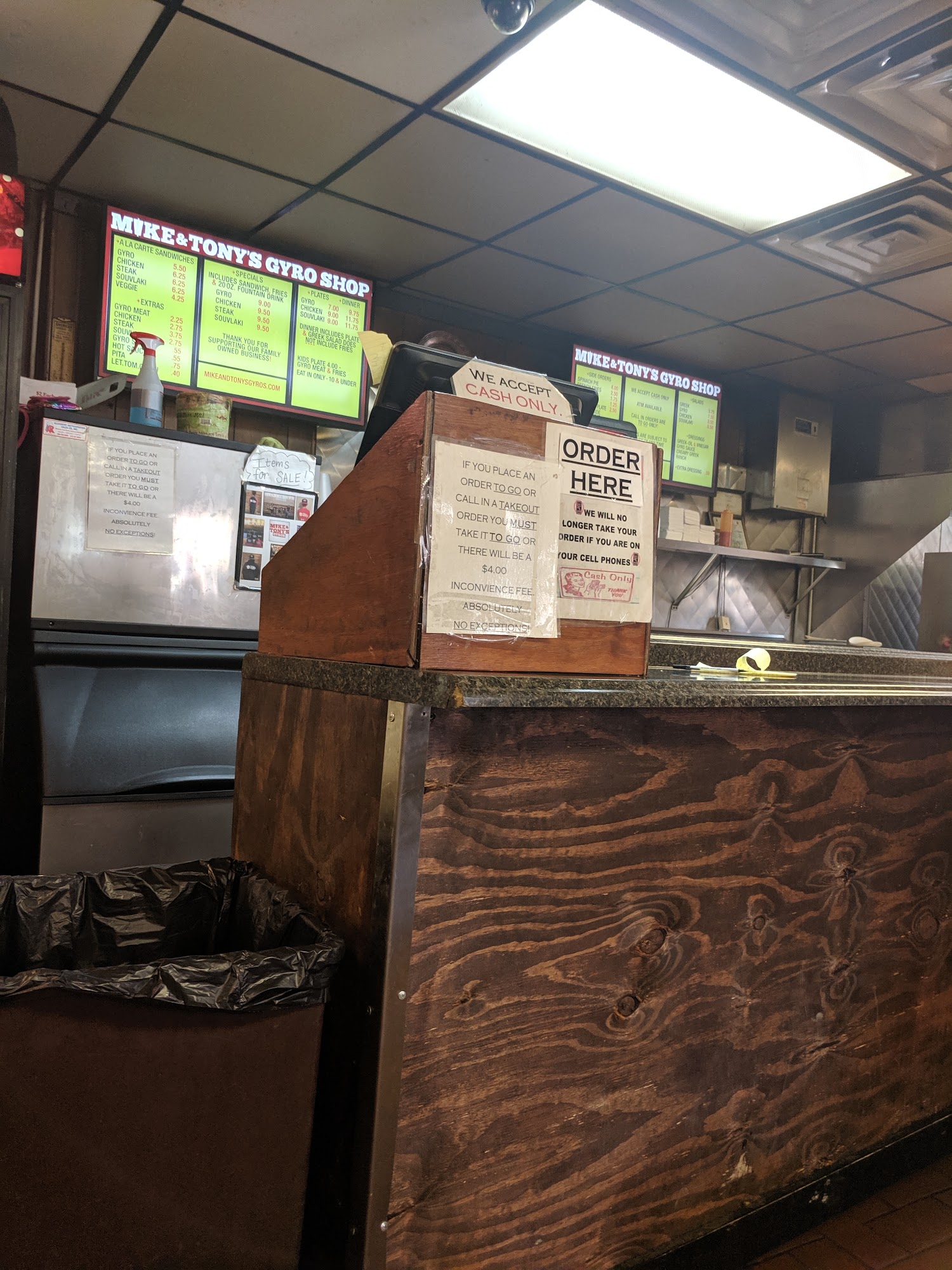 Mike & Tony's Gyros Menu