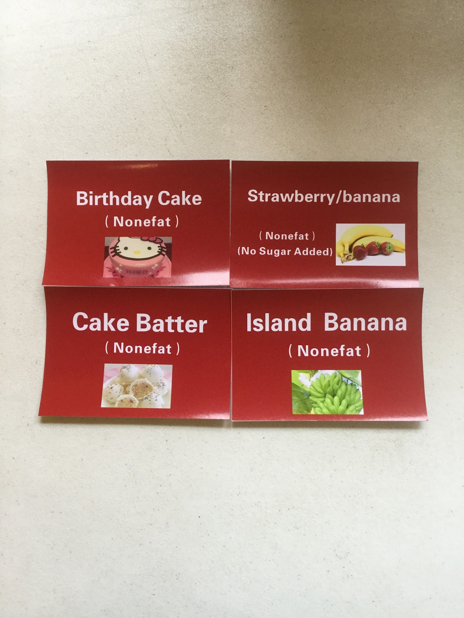 Berry Fresh Frozen Yogurt Menu