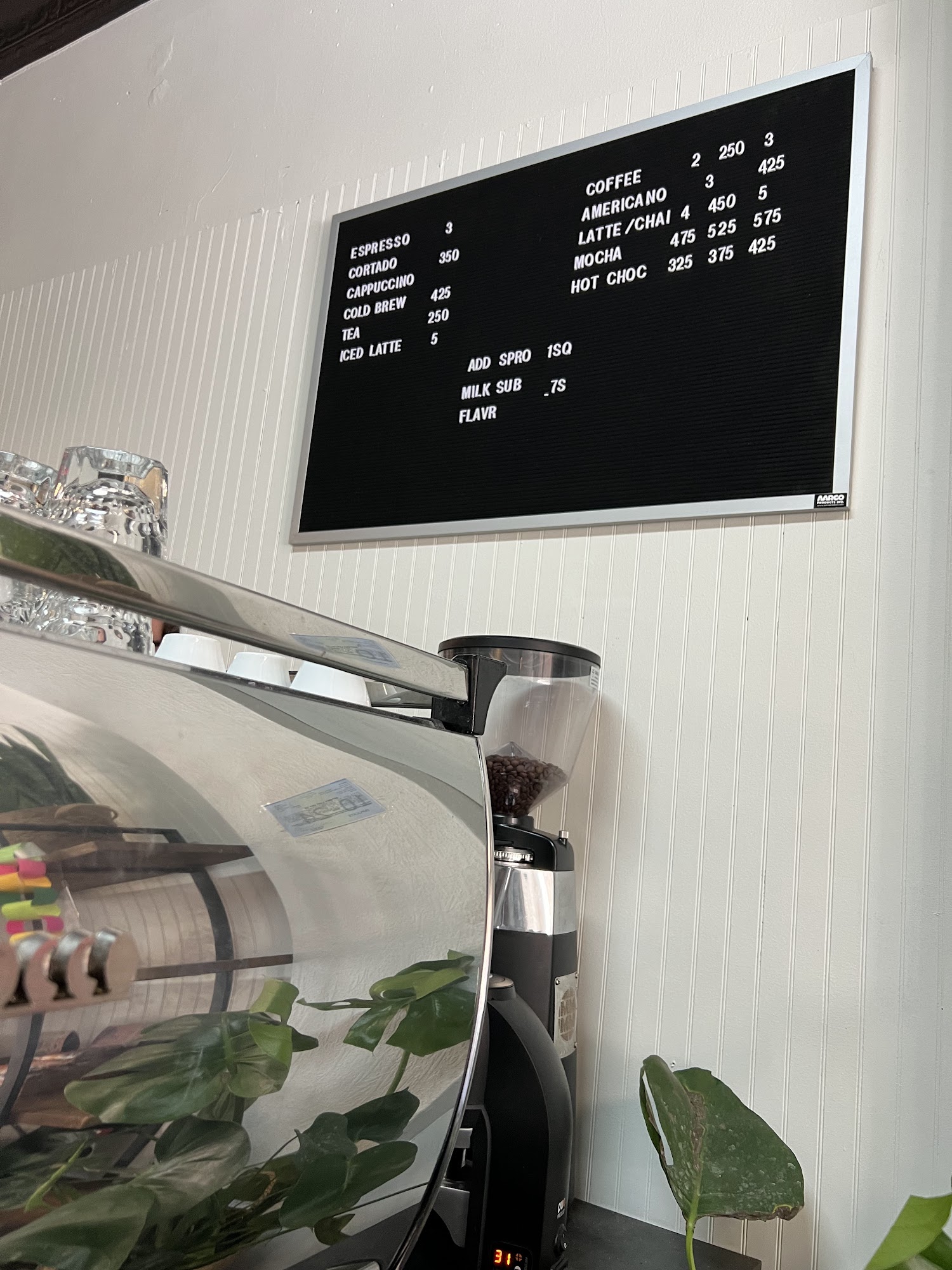 Espresso a mano Menu