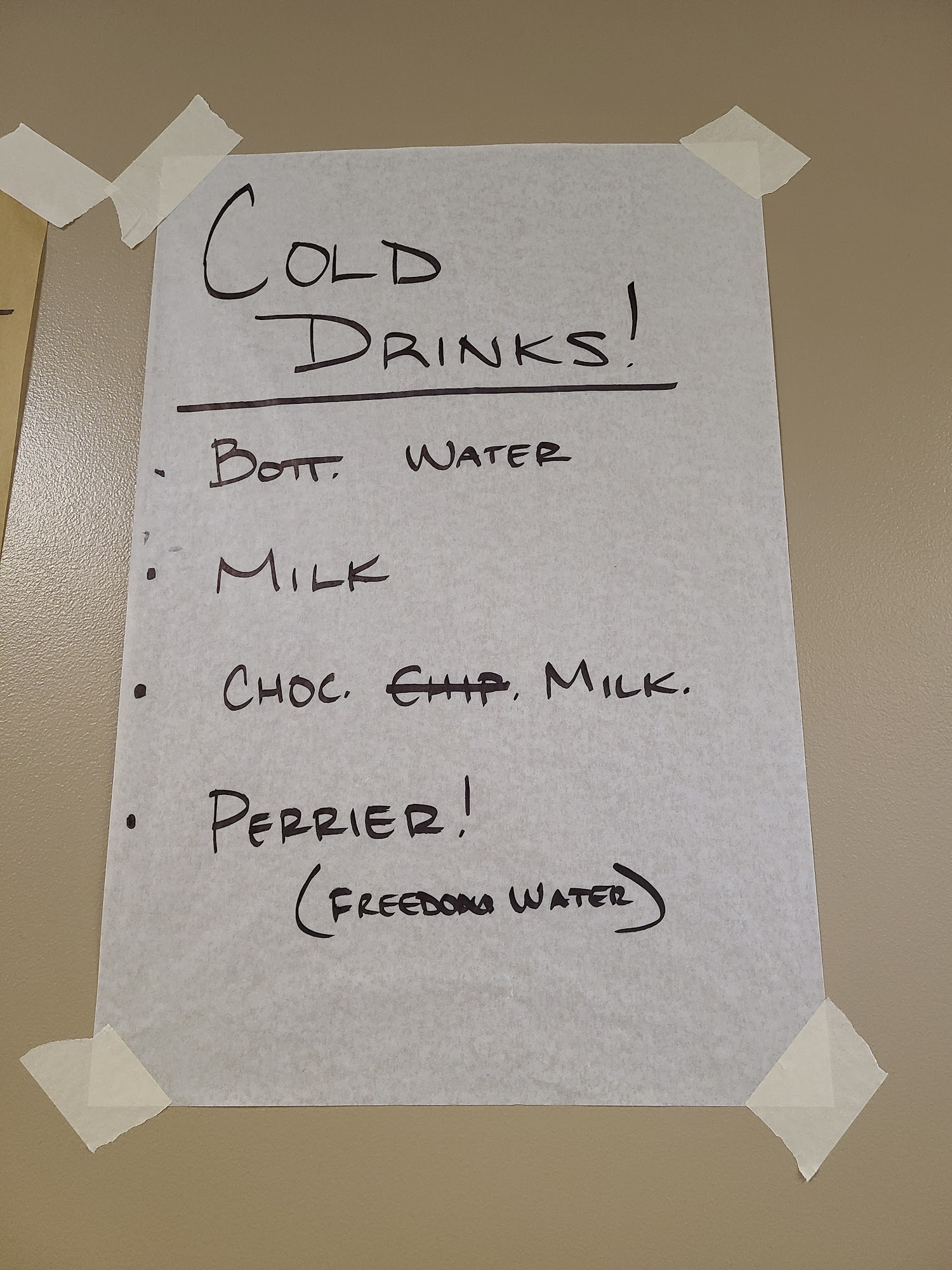 a small, good thing Menu