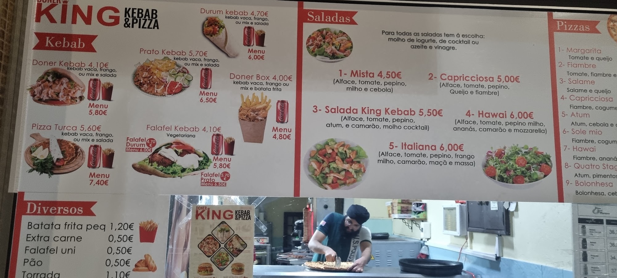 Doner King Kebab & Pizza Menu