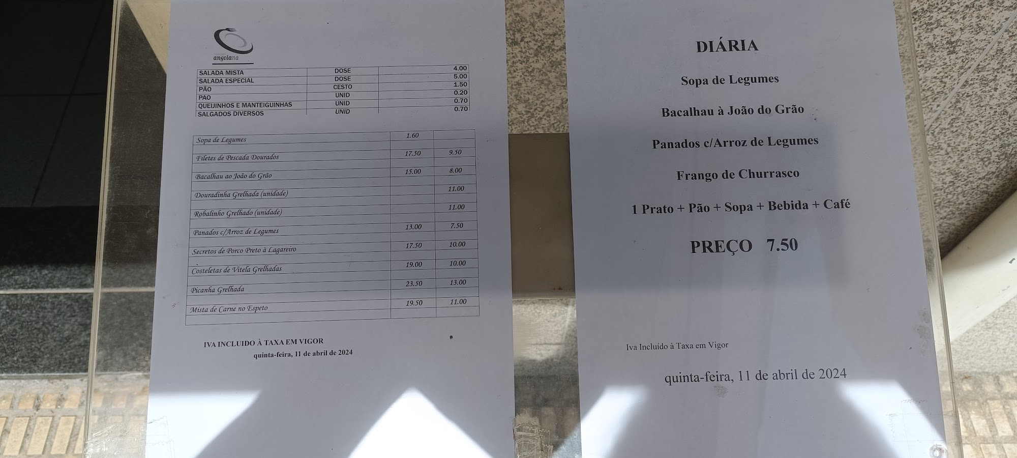 Restaurante E Churrasqueira Angolana, Lda. - Prato do dia (Restaurante E Churrasqueira Angolana, Lda.) Menu