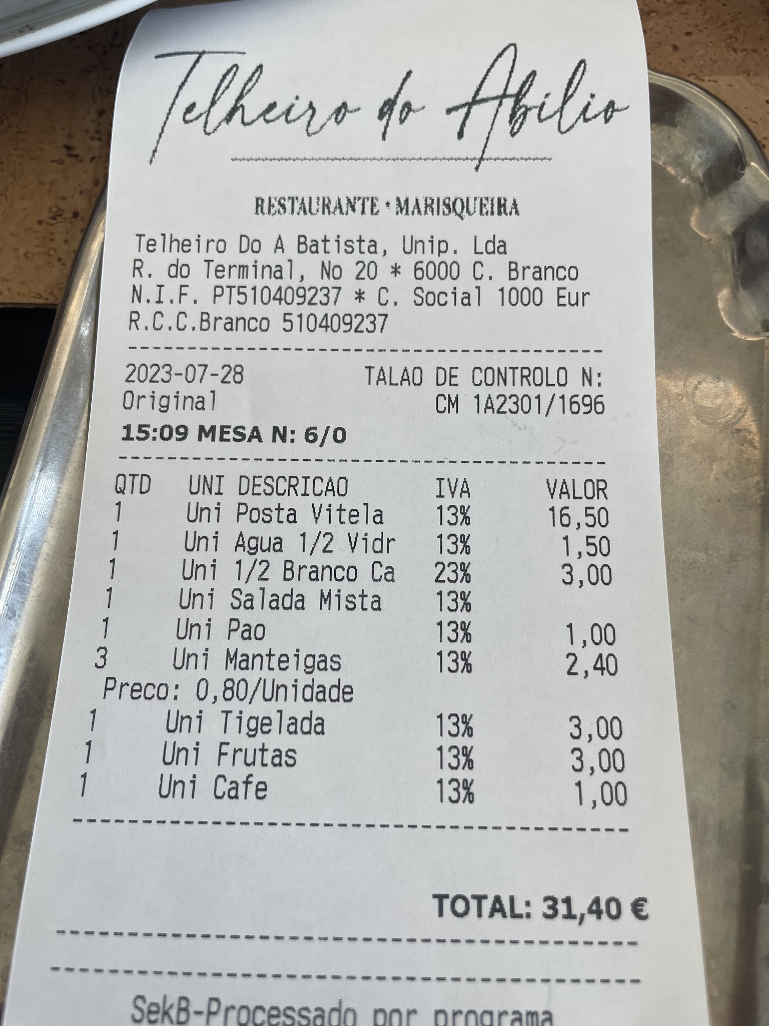 O Telheiro do Abílio Menu