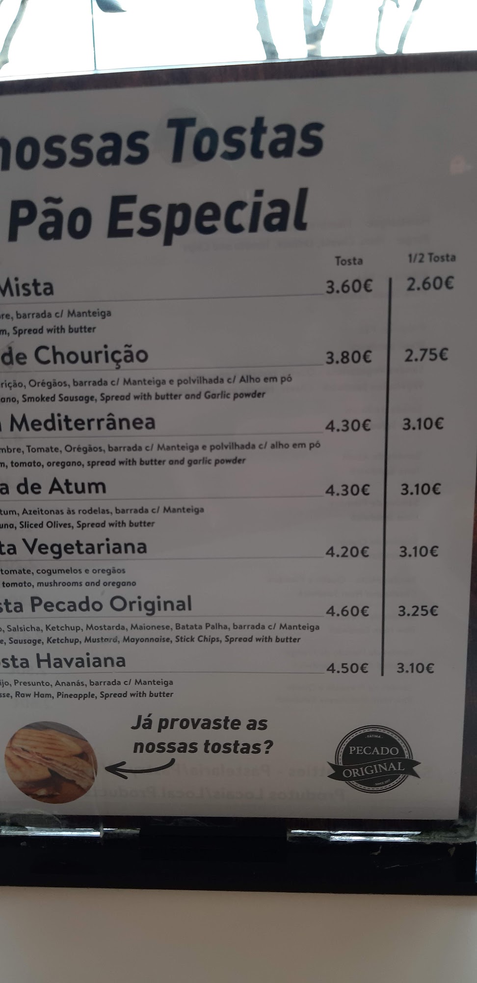 Original sin (Pecado Original) Menu