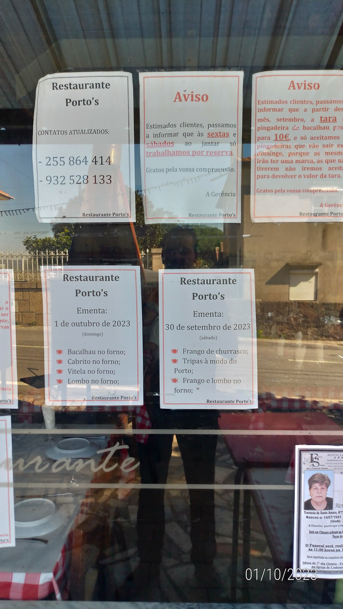 Restaurante Porto's Menu