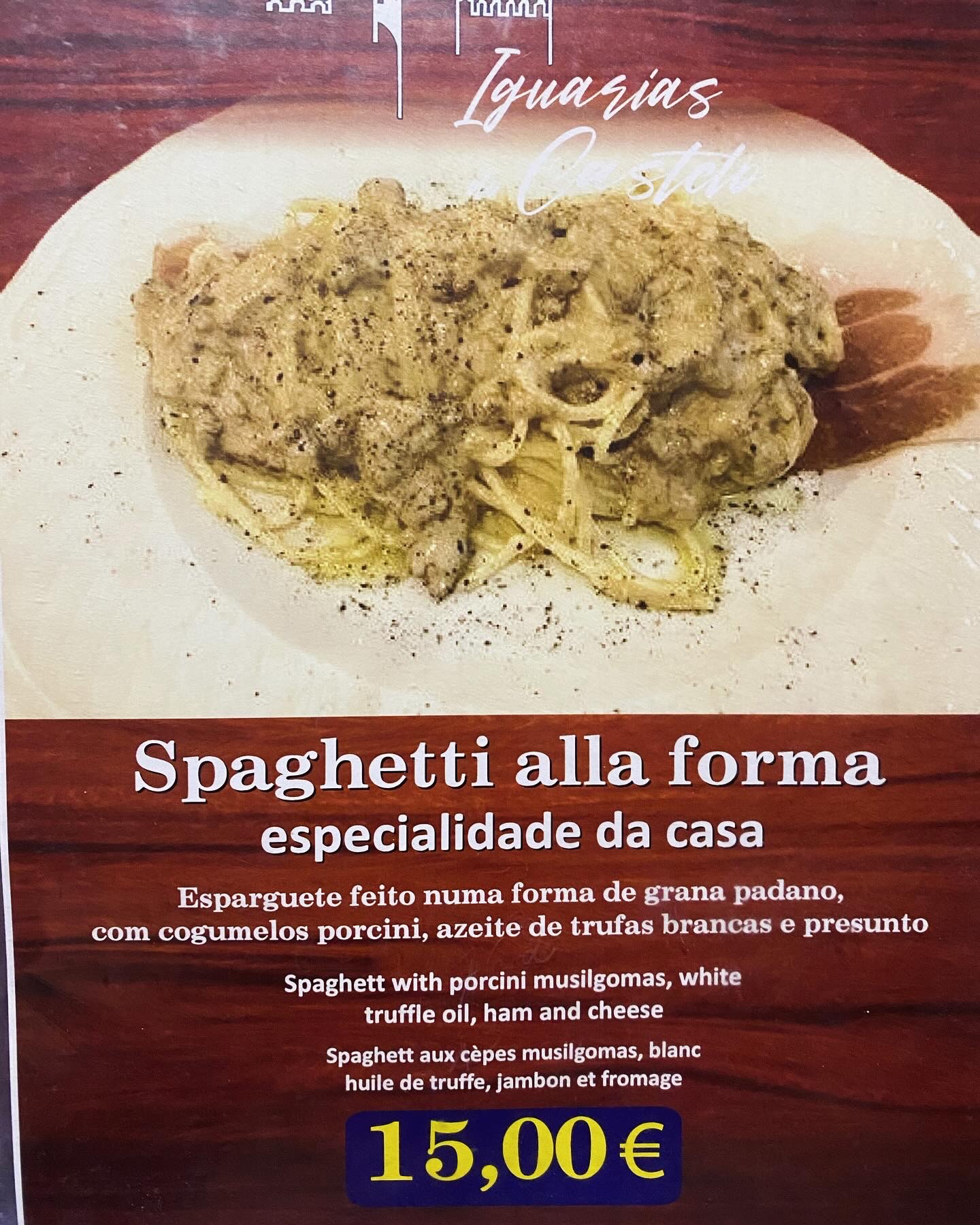 Iguarias do Castelo - Restaurante Menu