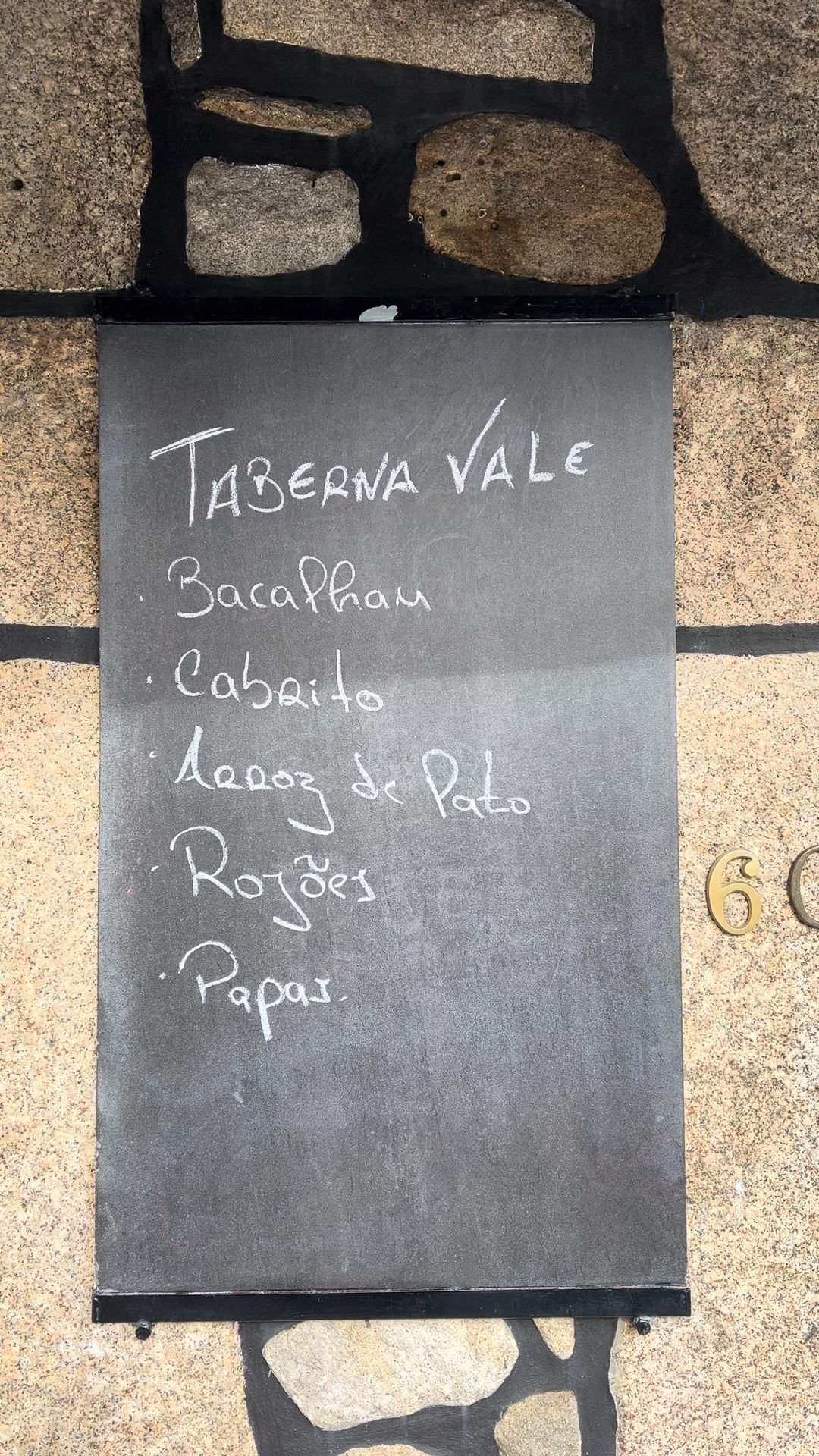 Taberna Do vale Menu