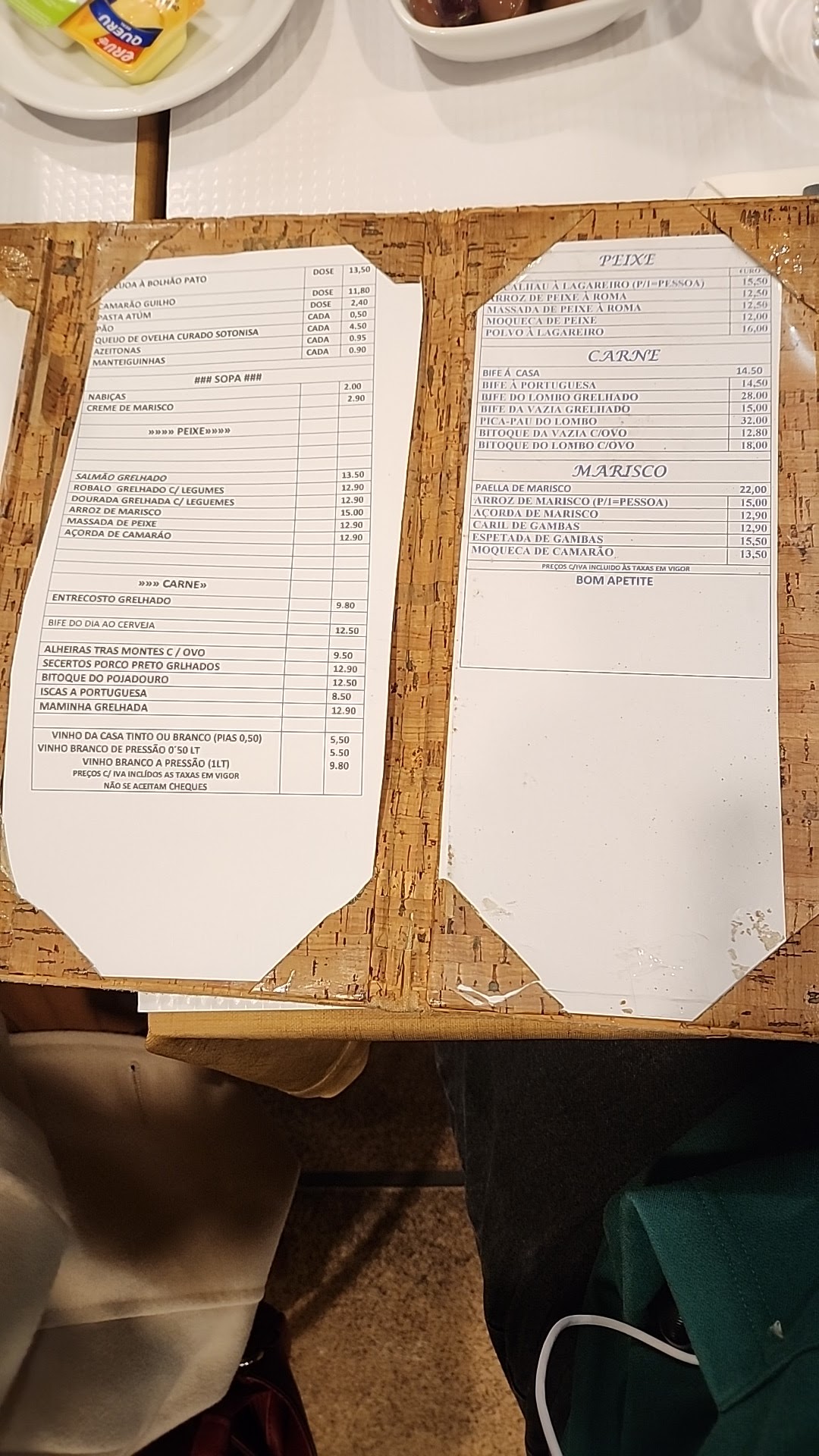 Restaurante Marisqueira Roma Menu