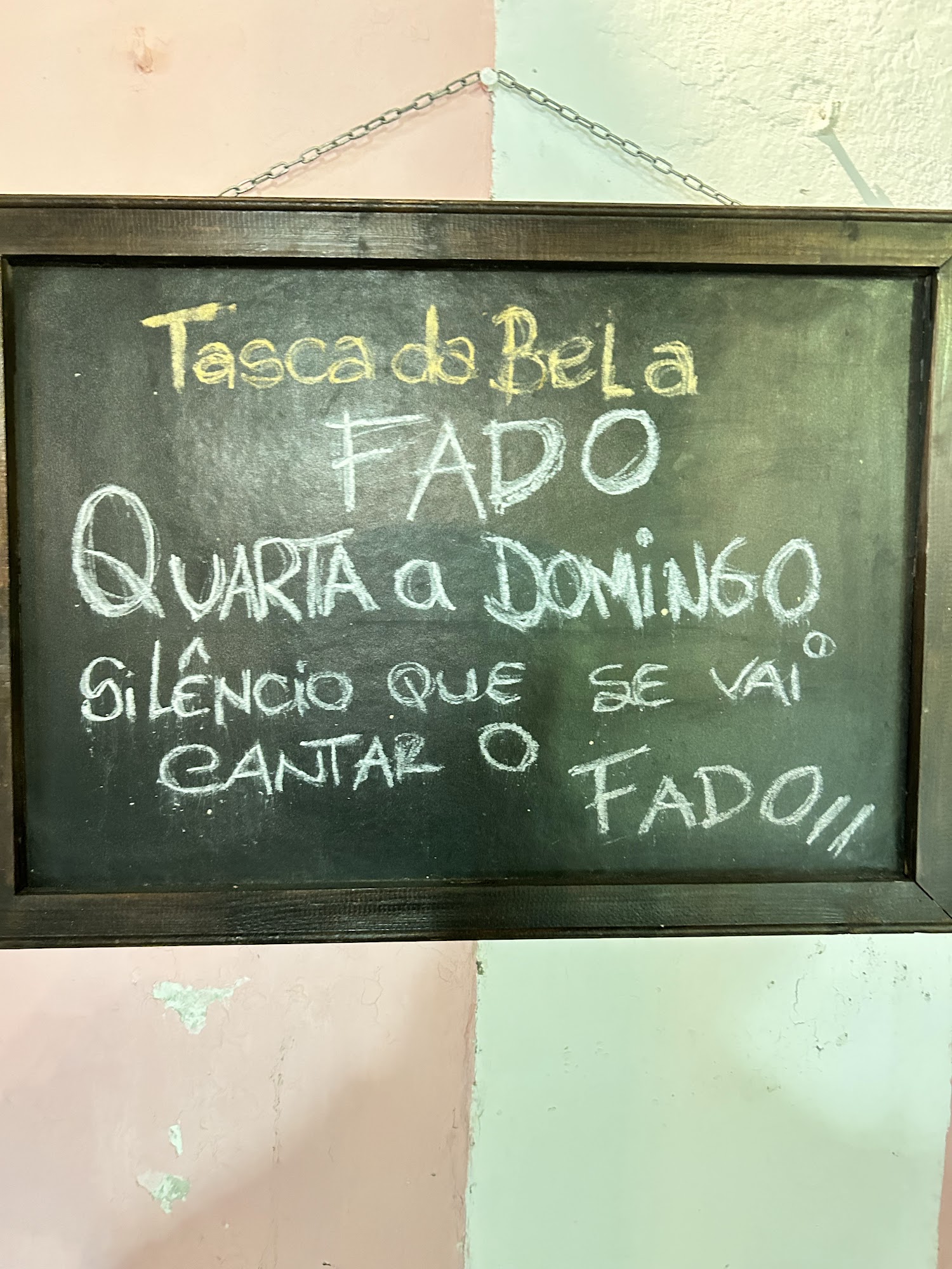 Tasca Bela Menu