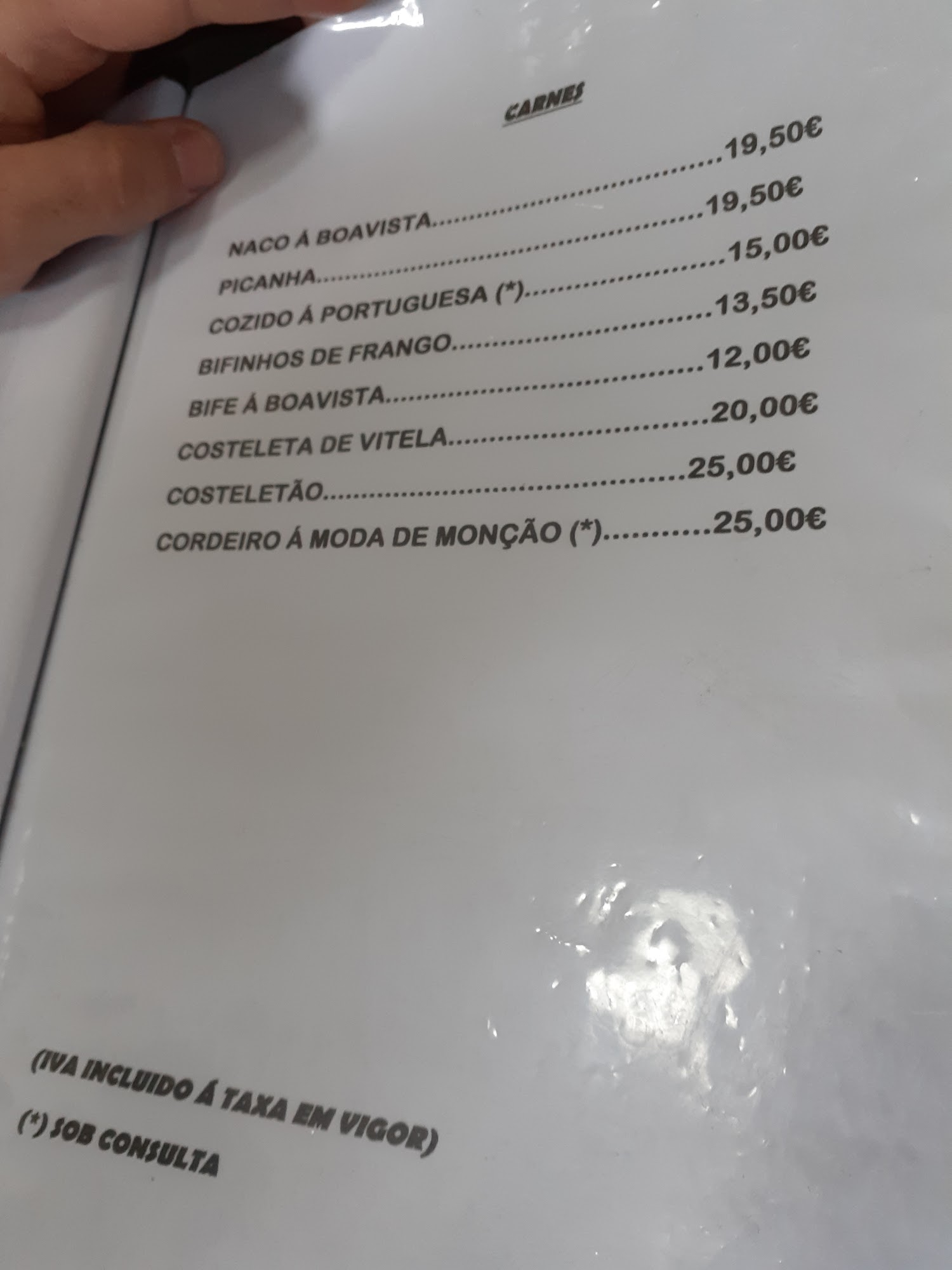 Restaurante Boa Vista Menu