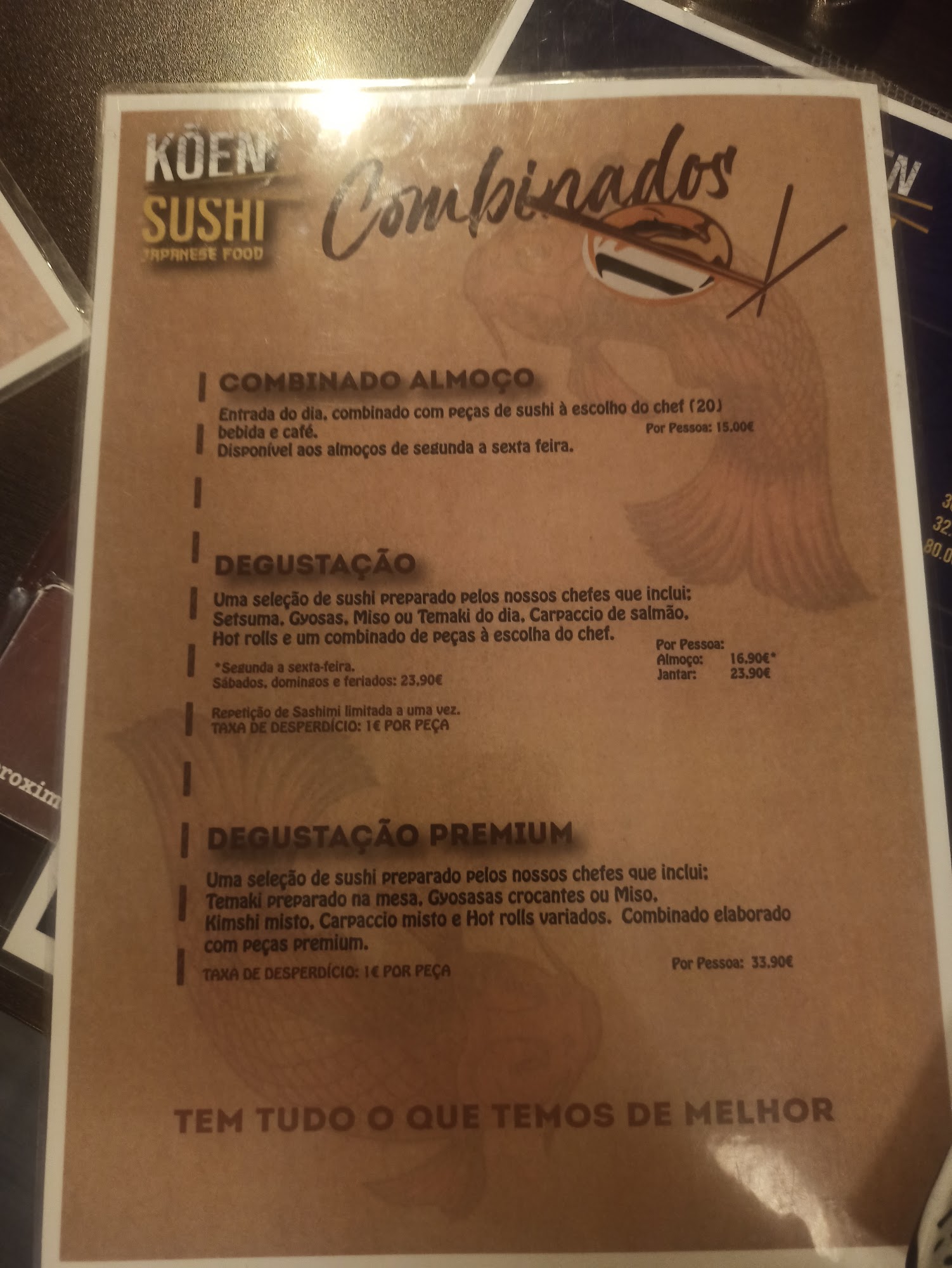 Koen Sushi Menu