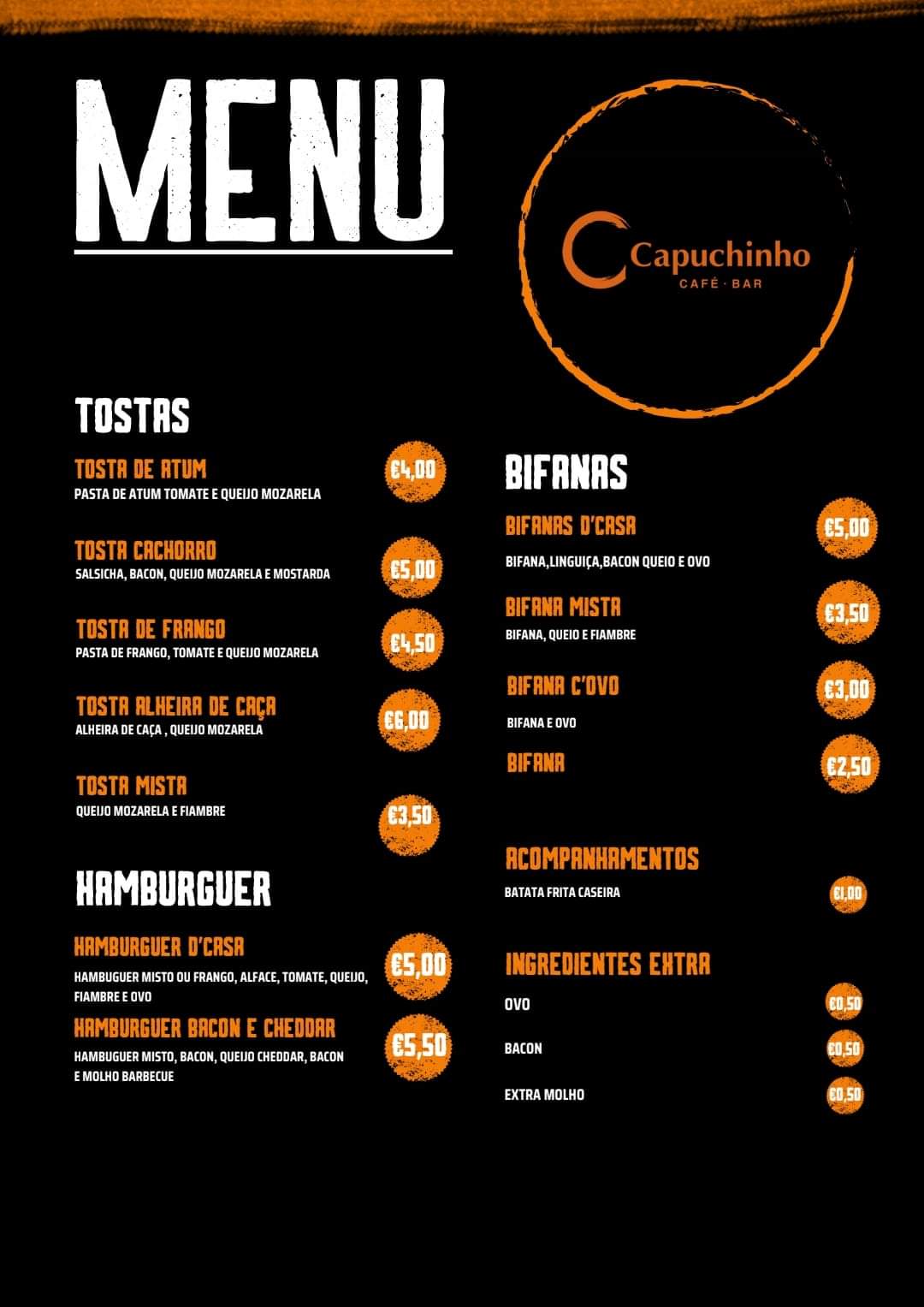 Café Capuchinho (Café Capuchinho - café snack bar) Menu