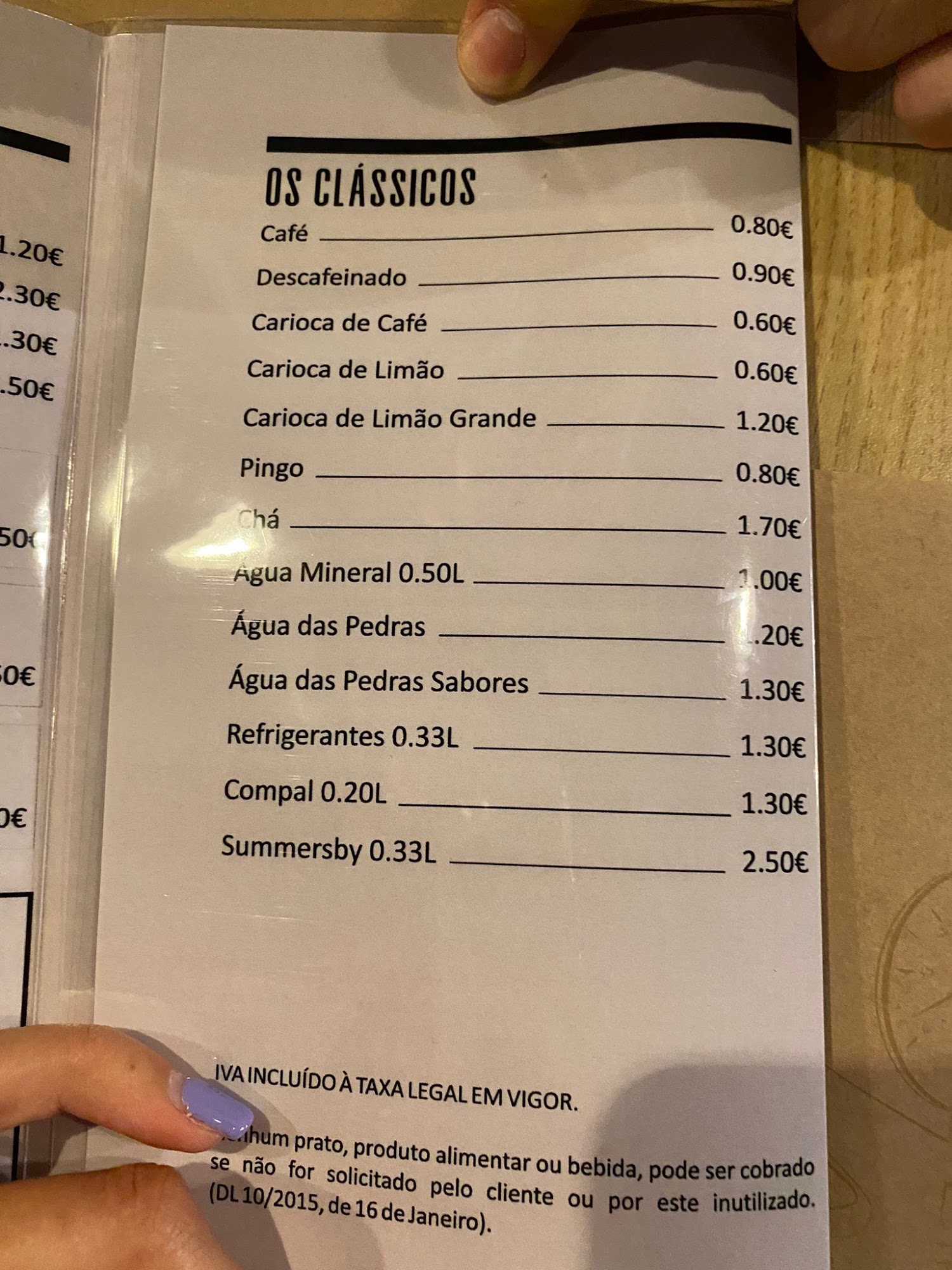 Perdigão Taberna Menu