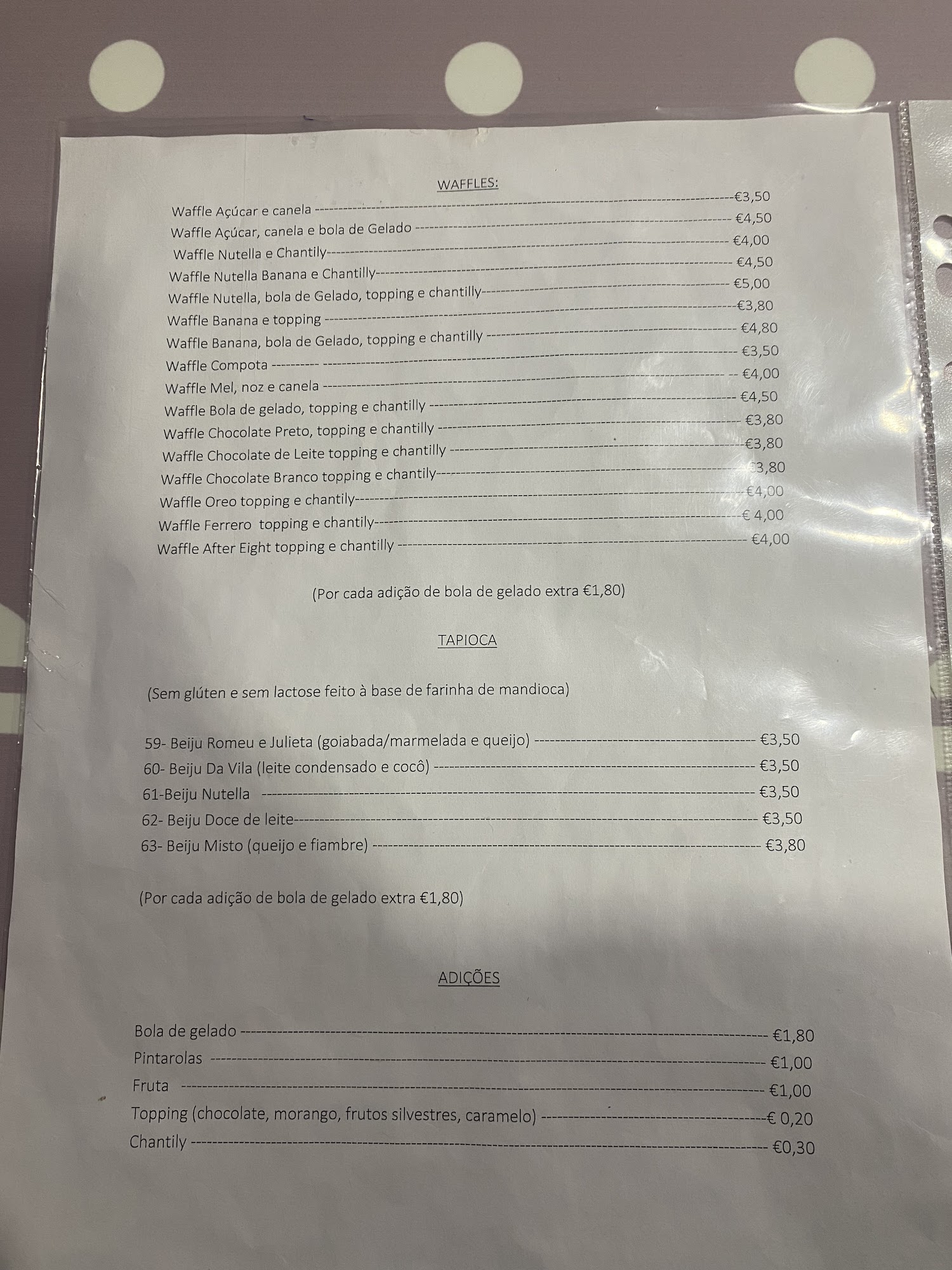 Crepe da Vila (Crepe Da Vila Vila Pouca De Aguiar) Menu