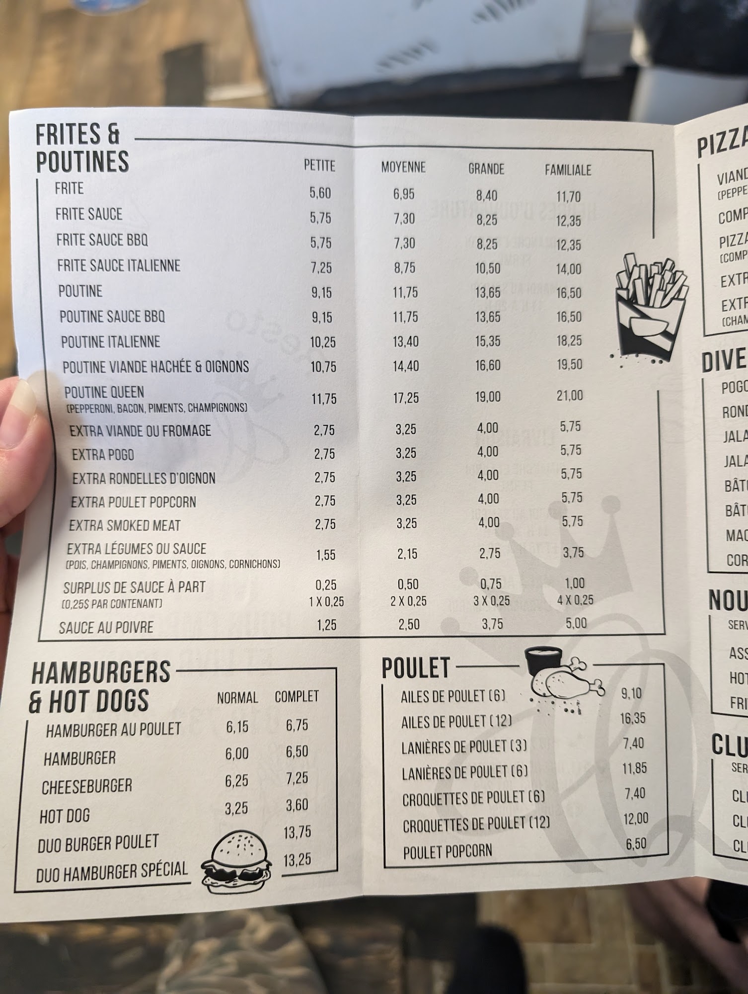 Casse-Croute Du Queen Menu