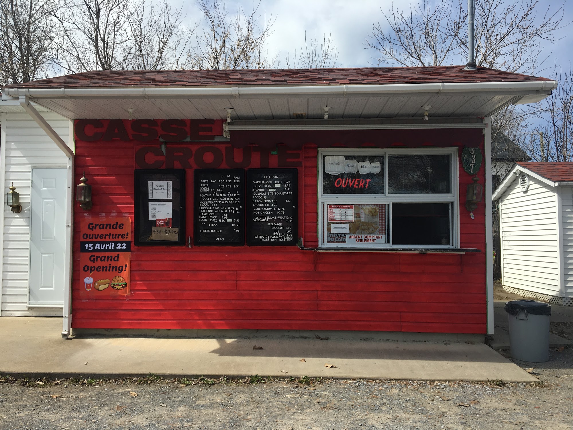 Casse Croute Chez Jess Menu