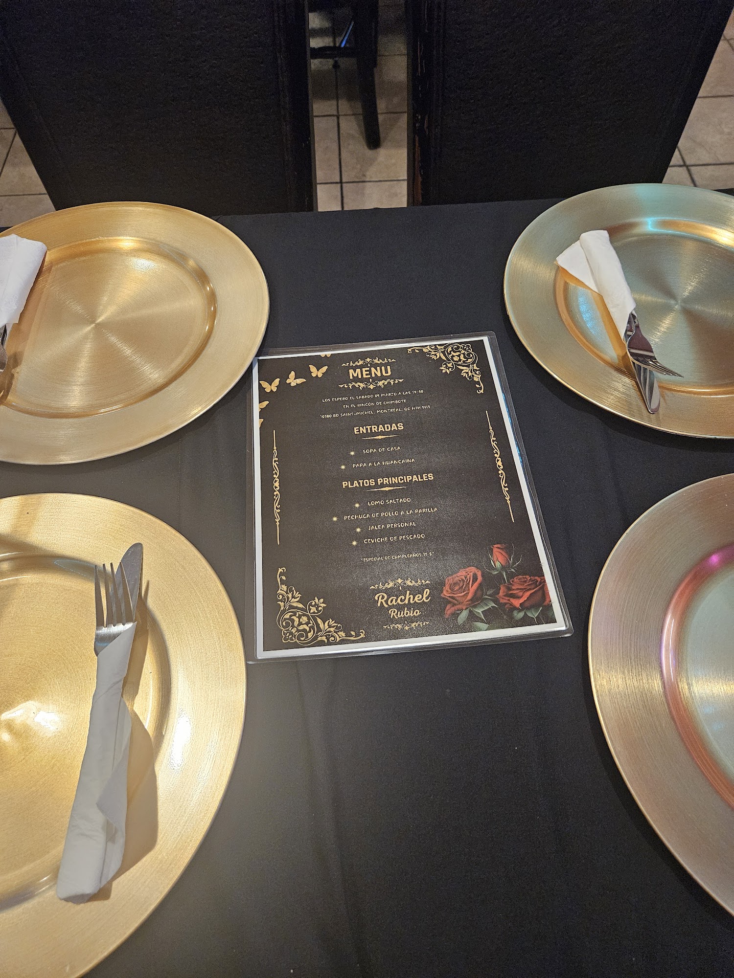El rincón de chimbote Menu