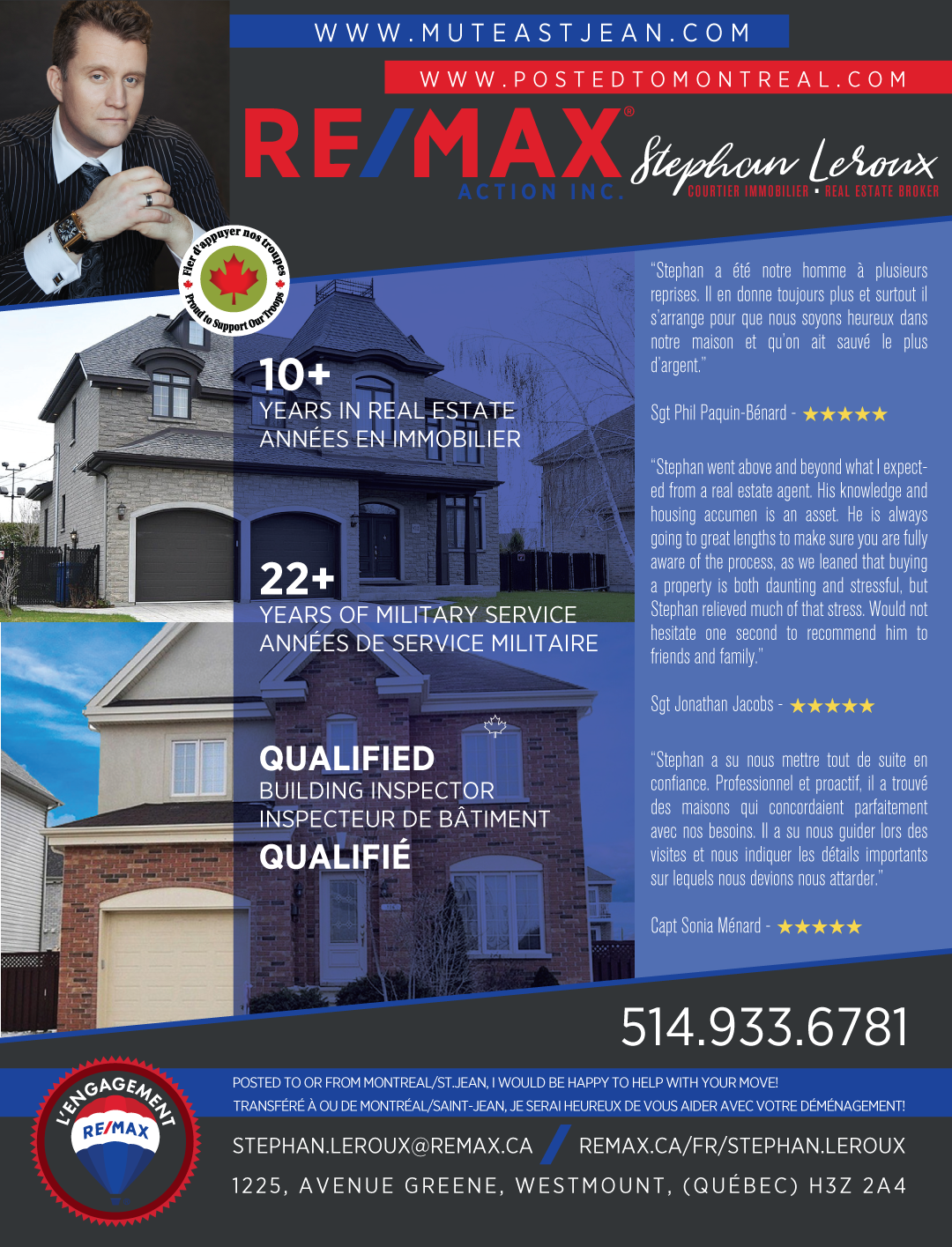 RE/MAX : Stephan Leroux 1225 Ave Greene, Westmount Quebec H3Z 2A4