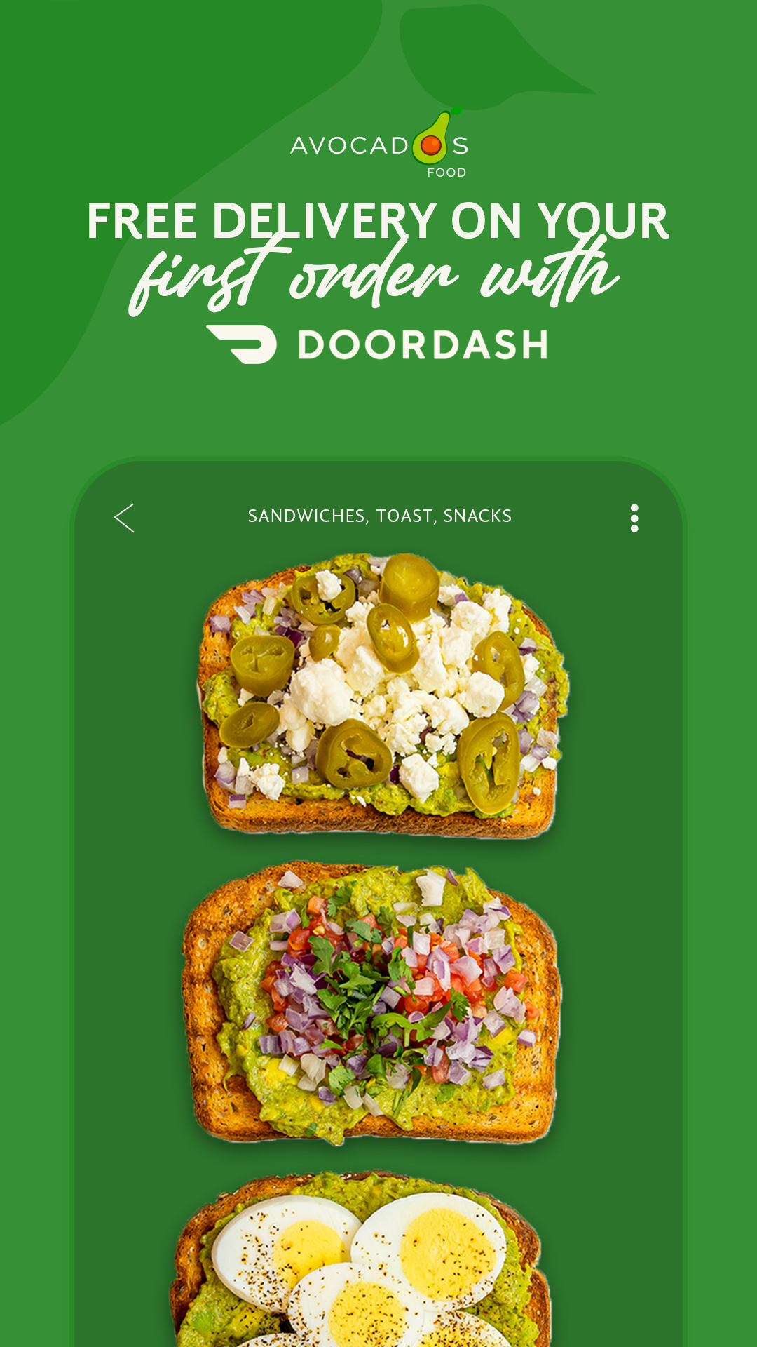 Avocados Food Menu