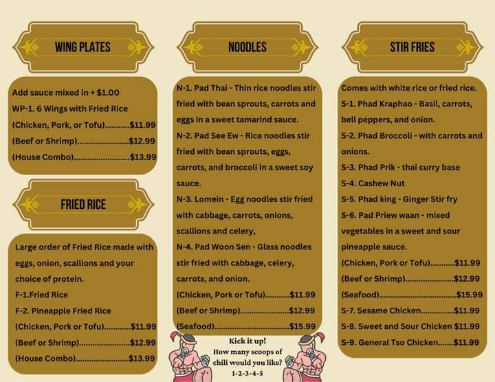 Oriental Quick Stop Menu