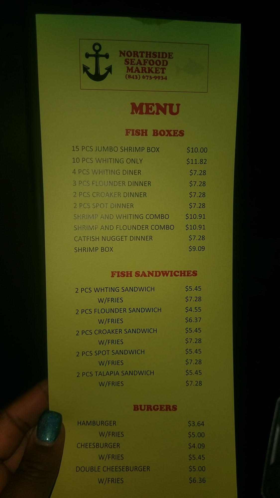 Northside Seafood Market Menu