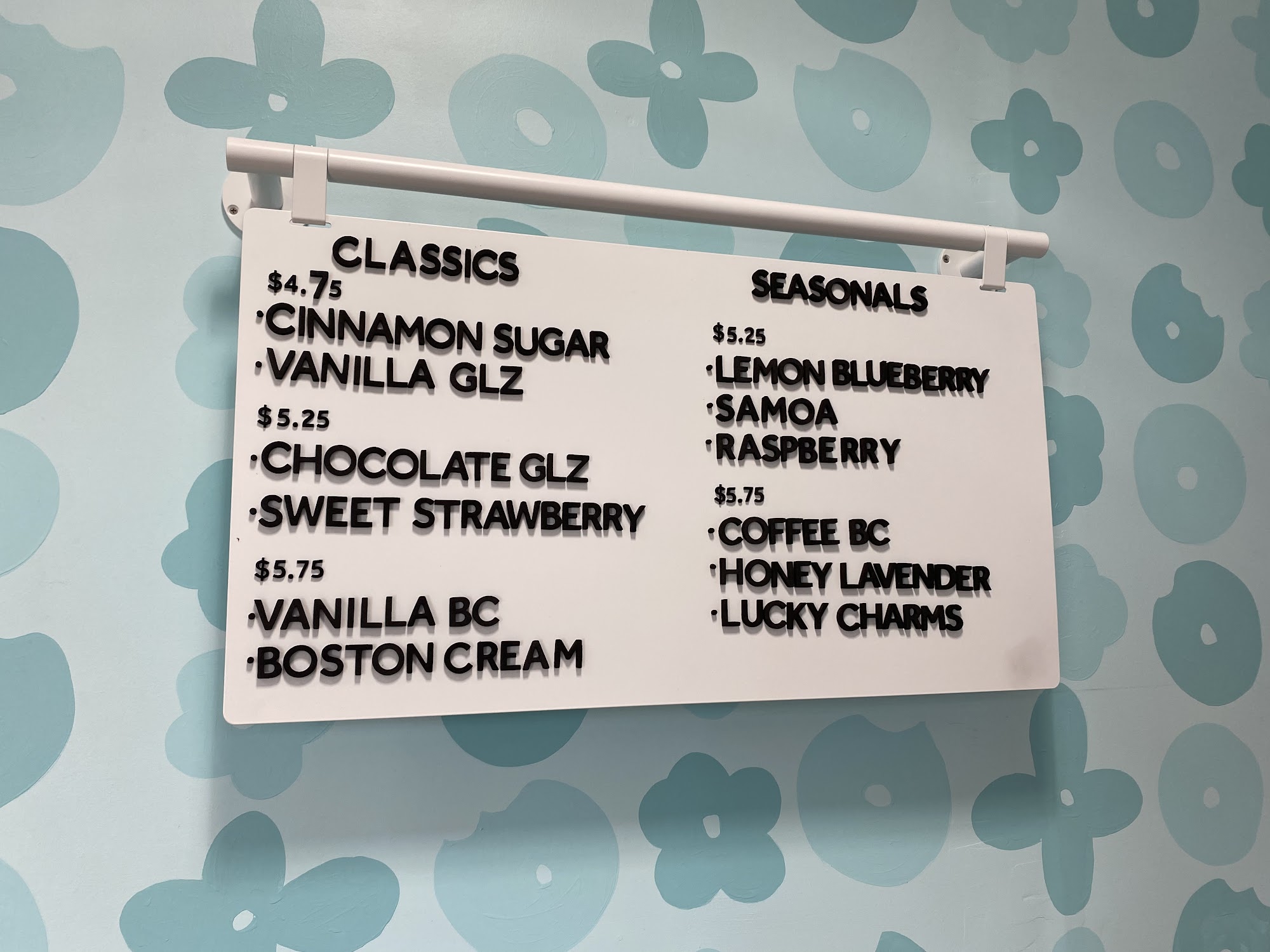 Scout's Doughnuts Menu