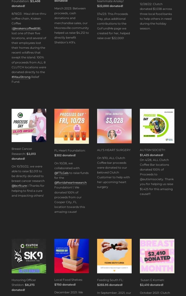 CLUTCH Coffee Bar Menu