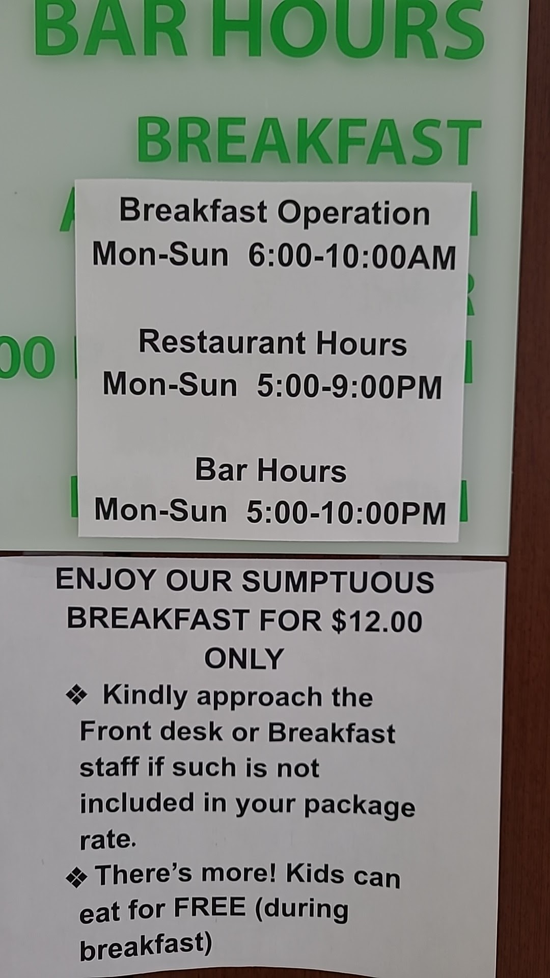 Galleria Bar and Grill Restaurant Menu