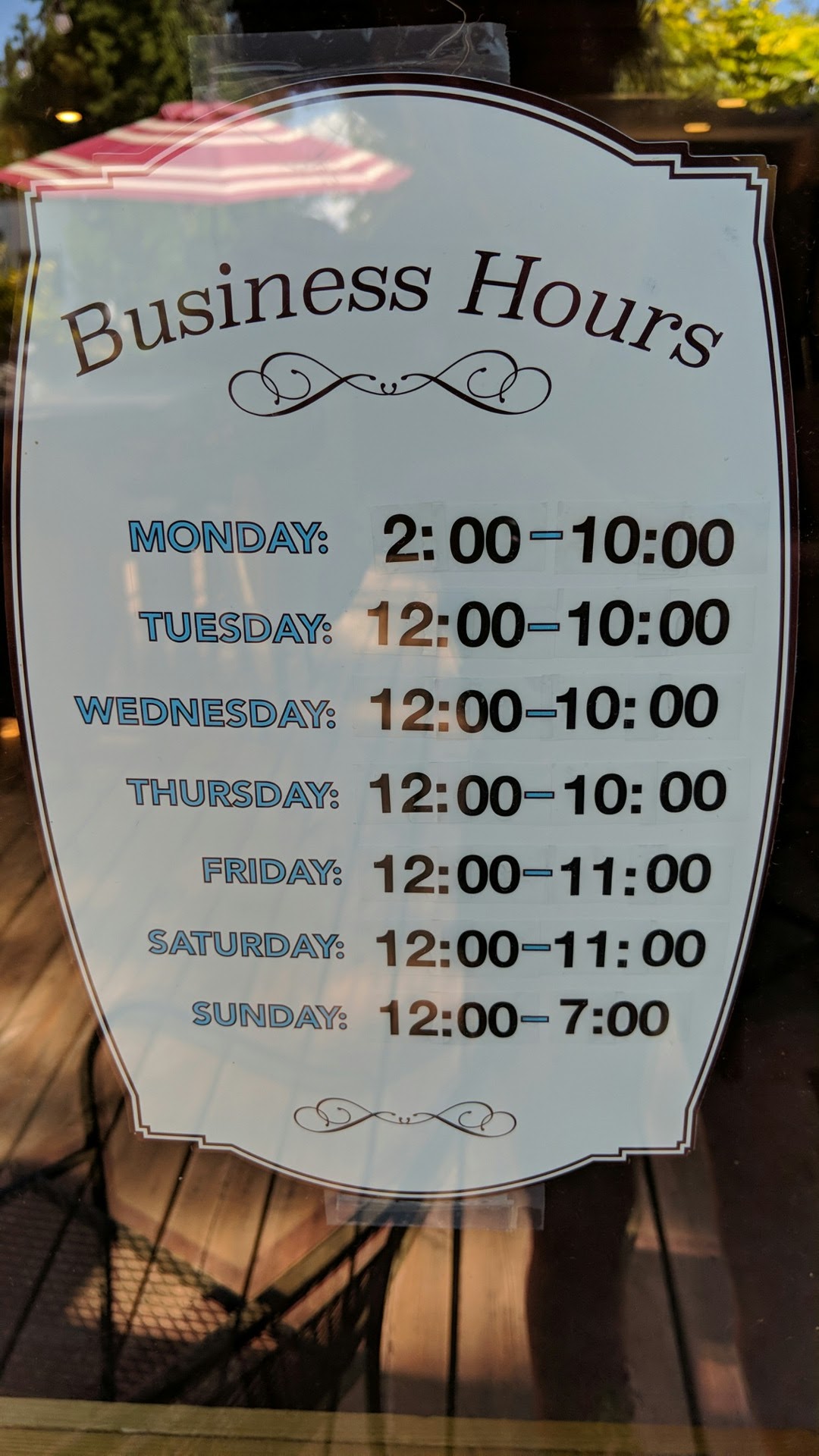 Spearfish Creek Wine Bar Menu