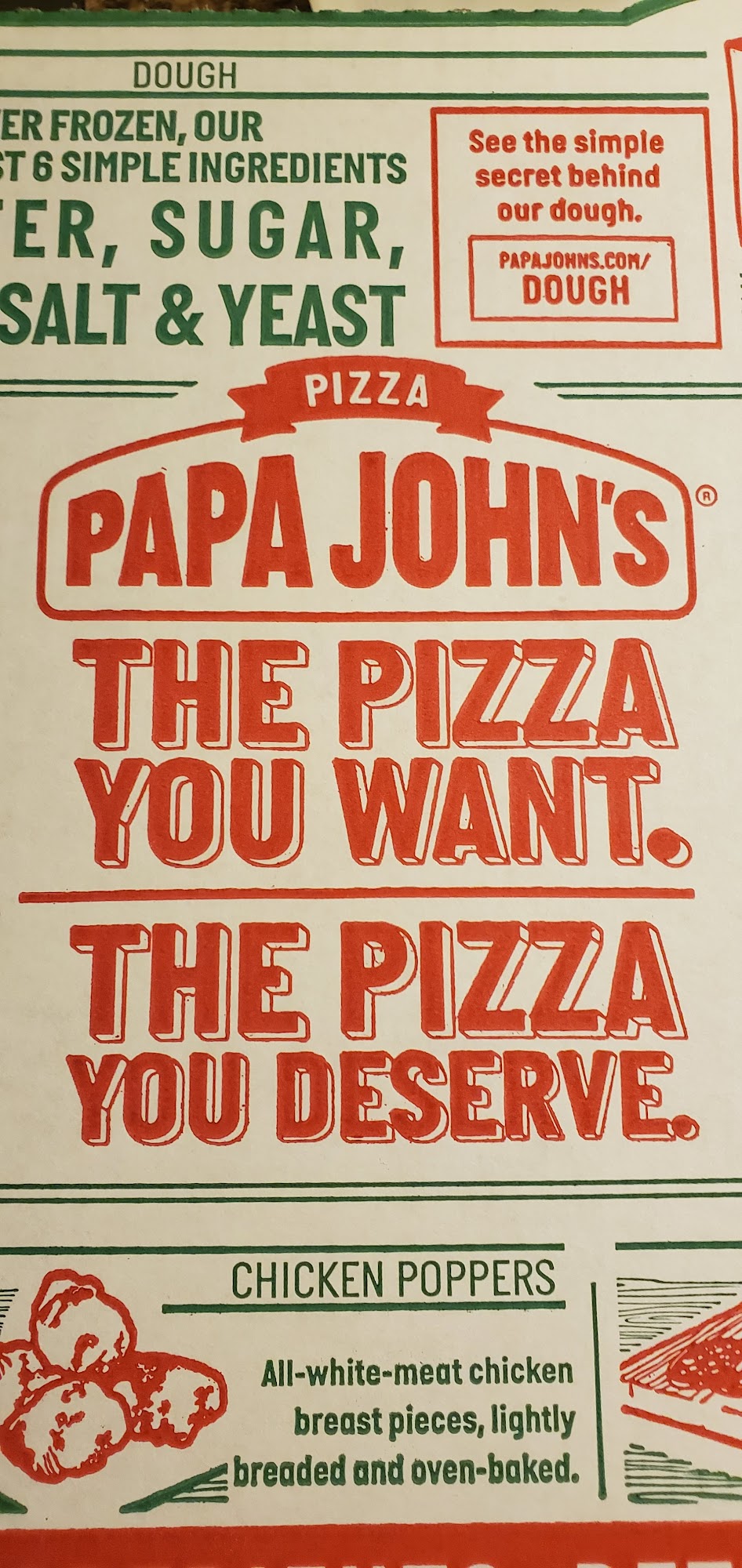 Papa Johns Pizza Menu