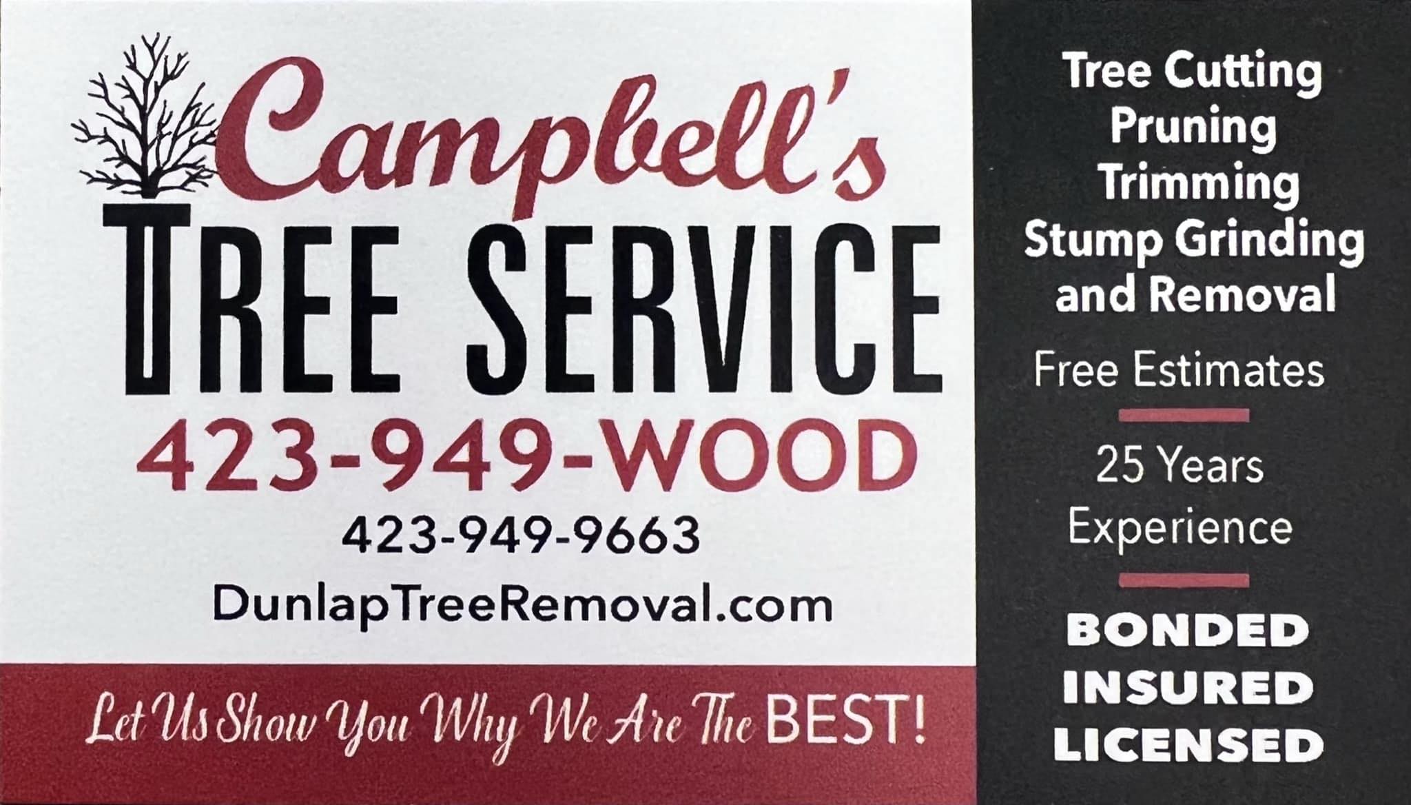 Campbell's Tree Service 15761 Rankin Ave, Dunlap Tennessee 37327