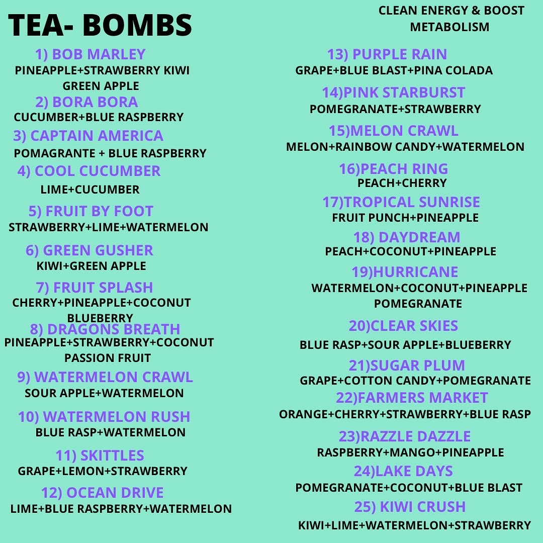 4 Seasons Nutrition Menu