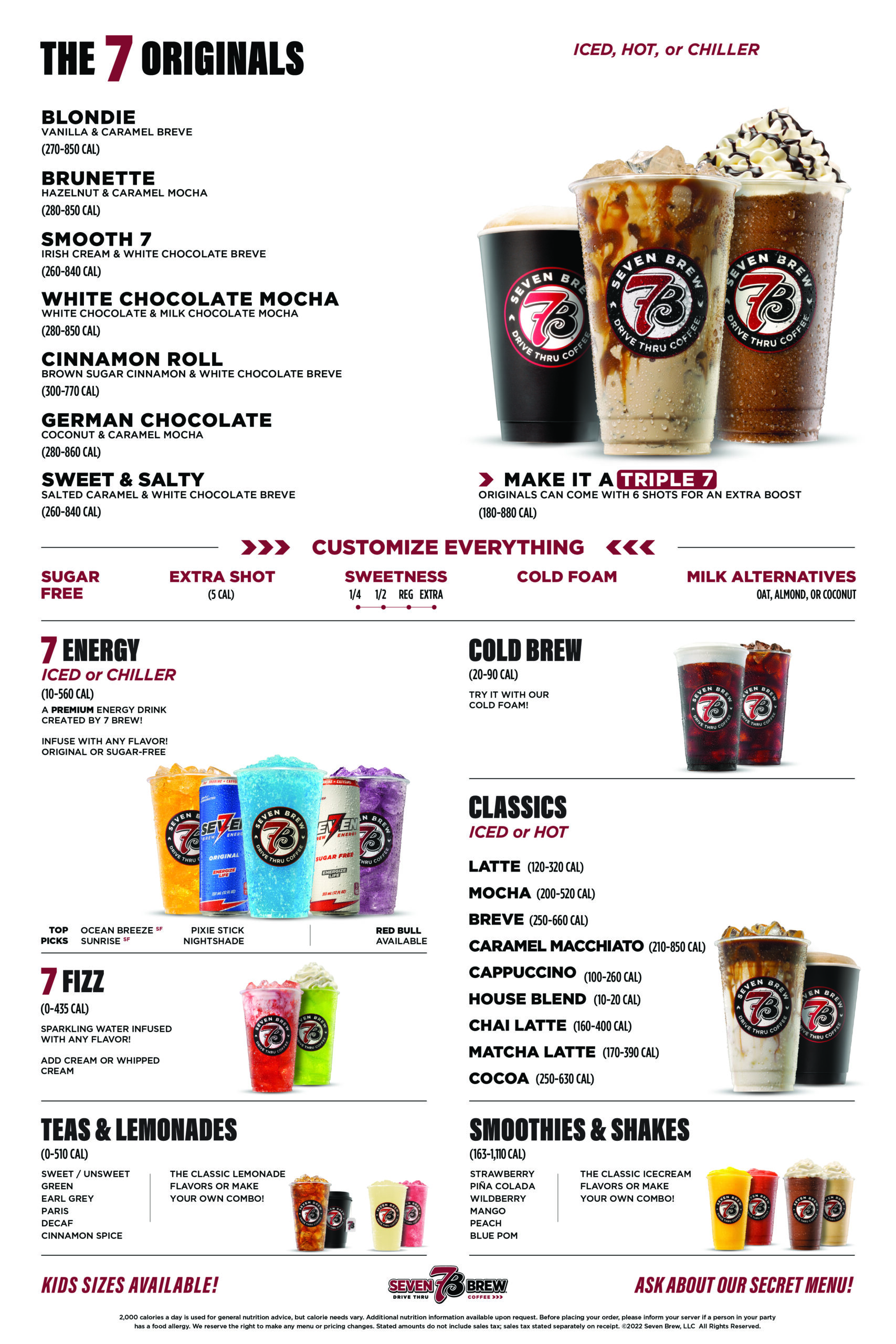 7 Brew Coffee Menu