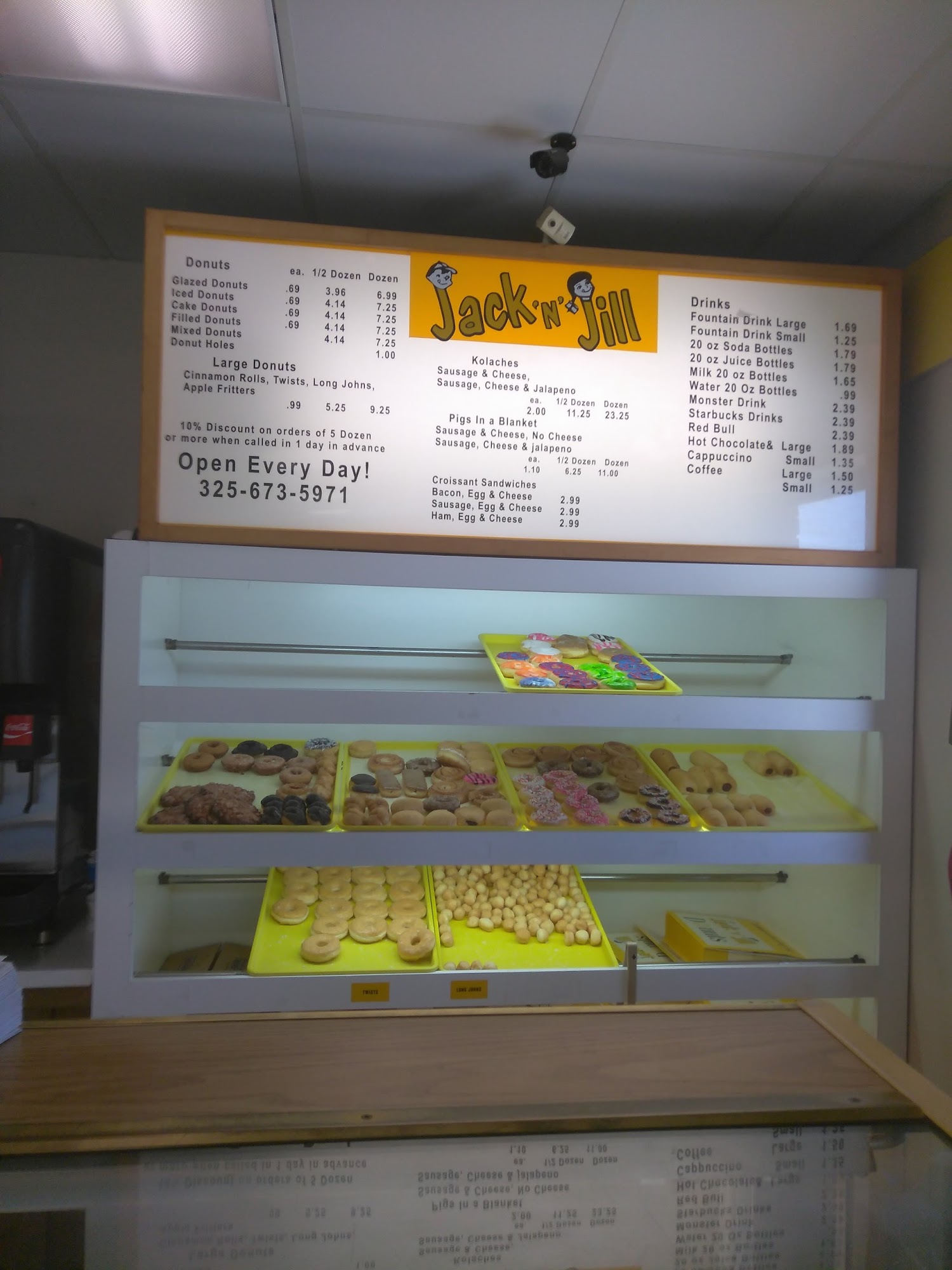 Jack N Jill Donut Shop Menu