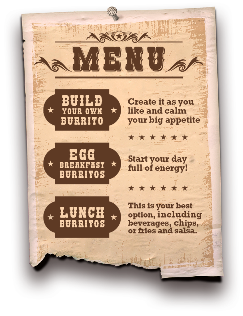 Burritos Monster Donkeys Menu