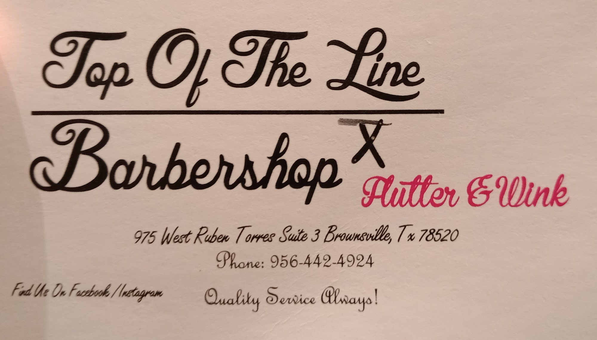 Top Of The Line Barbershop X Flutter and Wink
