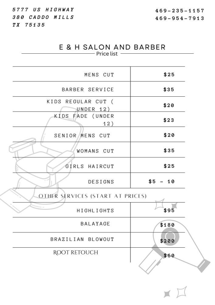 E & H salon de belleza and barber shop