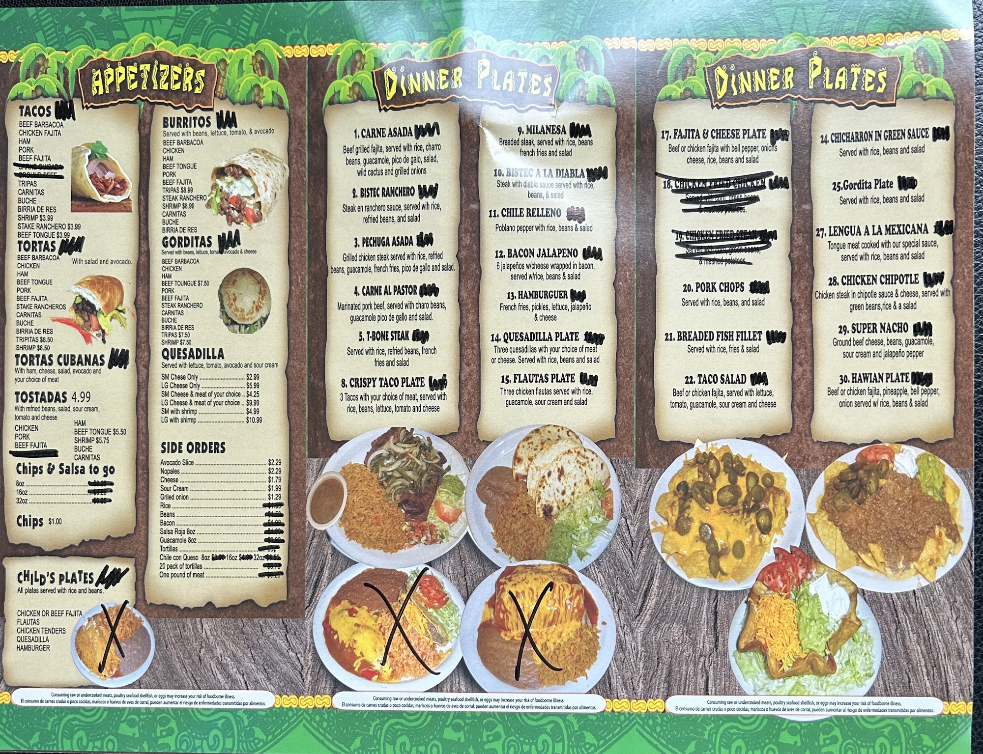 El Green Chile Restaurant and Meat Market Menu