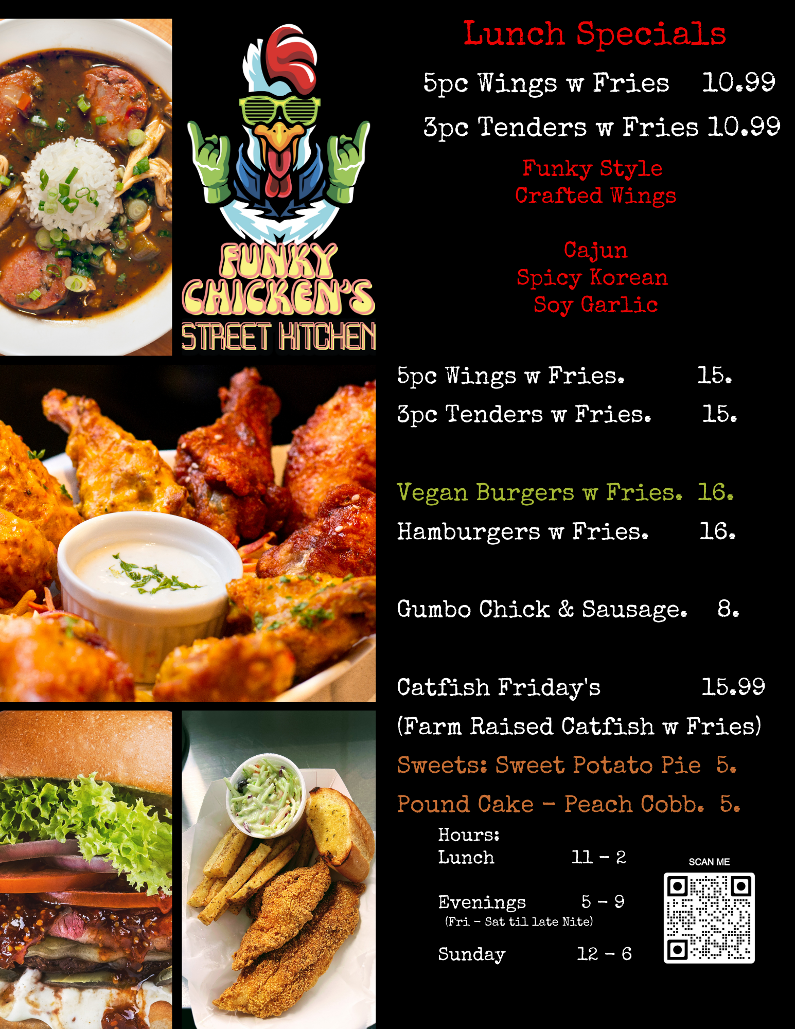 Funky Chicken’s Street Kitchen Menu