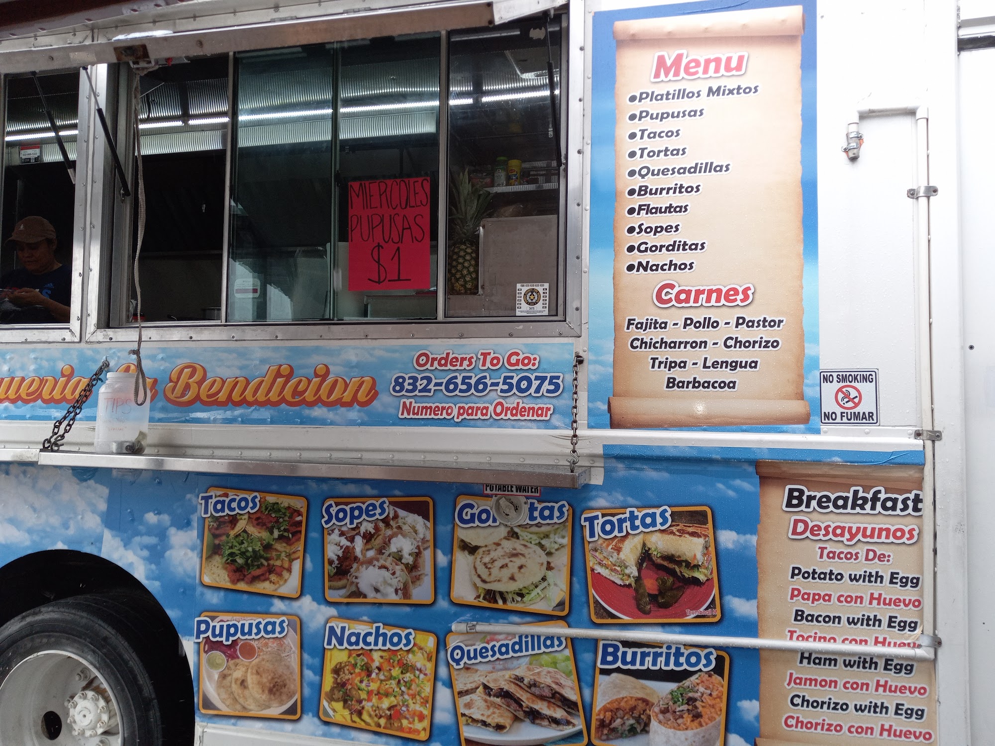 Pupuseria y taqueria la bendicion Menu