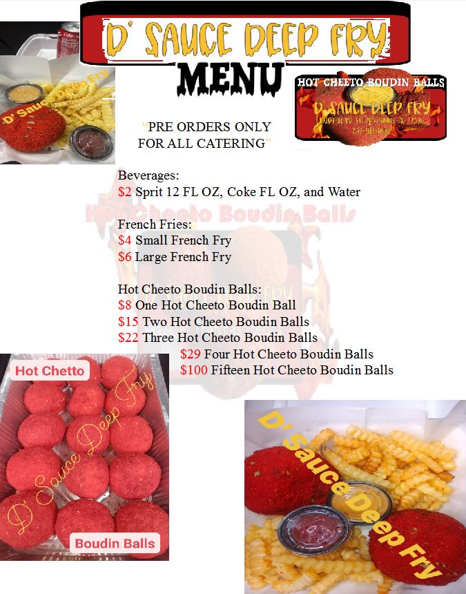 D' Sauce Deep Fry & Grill Menu