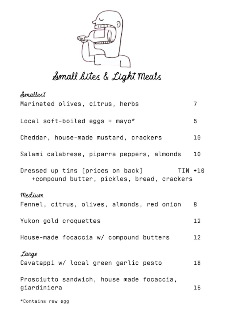 Alta Marfa Winery Menu