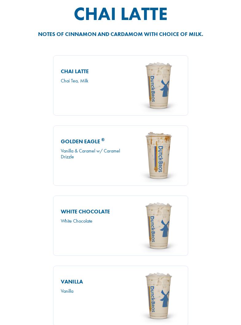 Dutch Bros Coffee Menu